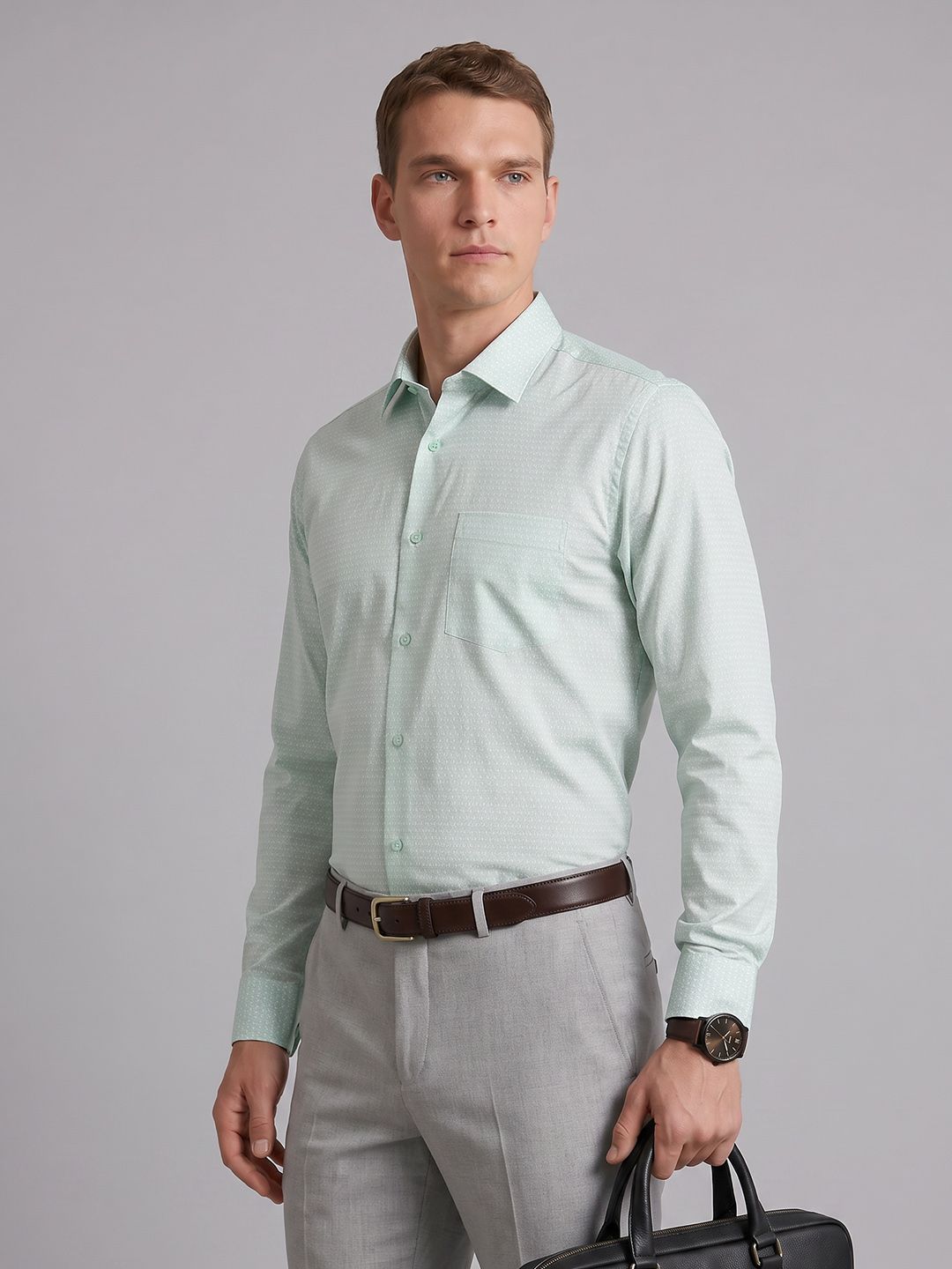 Blackberrys Slim Fit Textured Pure Cotton Formal Shirt-picture-13