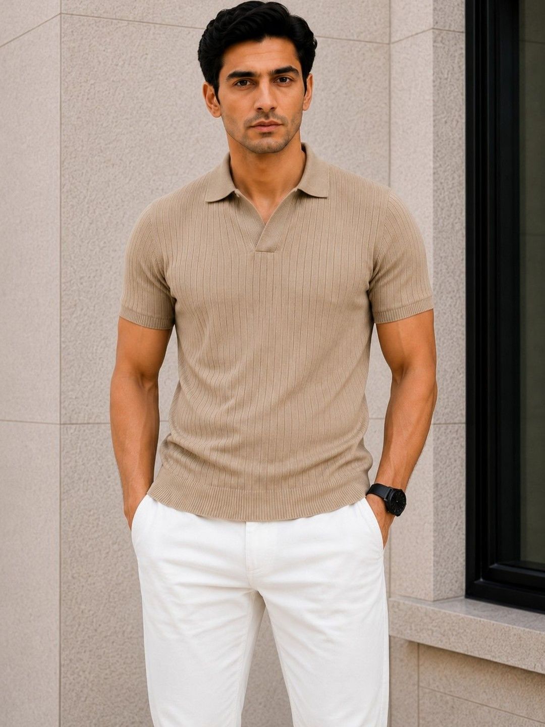 THE FORMAL FACTORY Men Knitted Polo Collar T-Shirt-picture-28