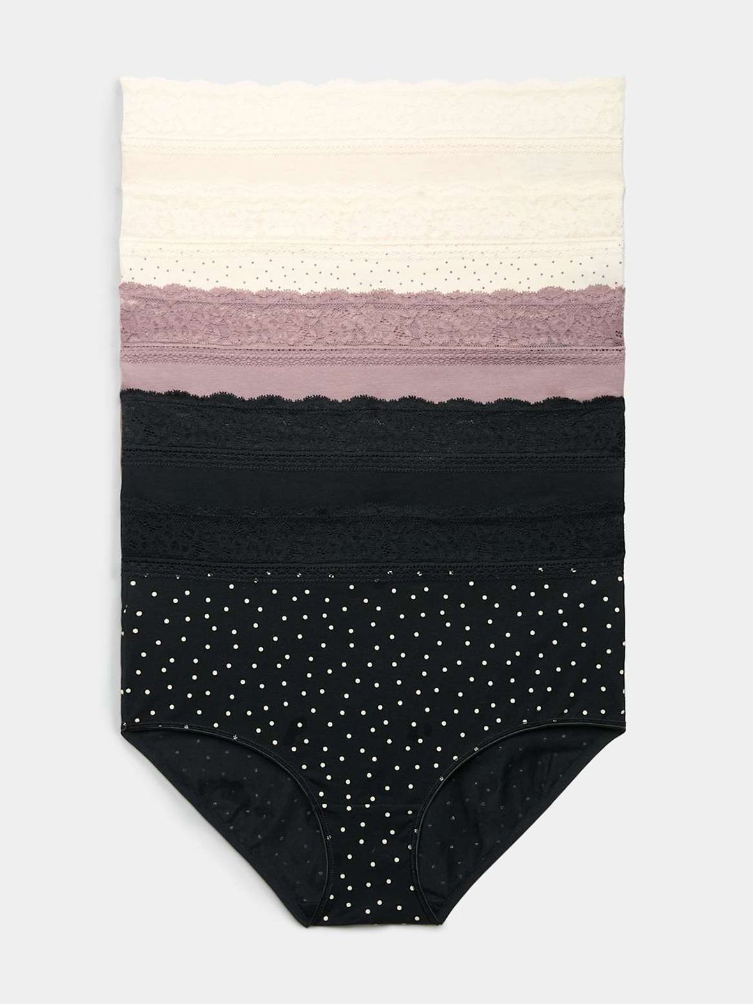 Marks & Spencer Women Pack of 5 Printed Cotton Basic Briefs-picture-39