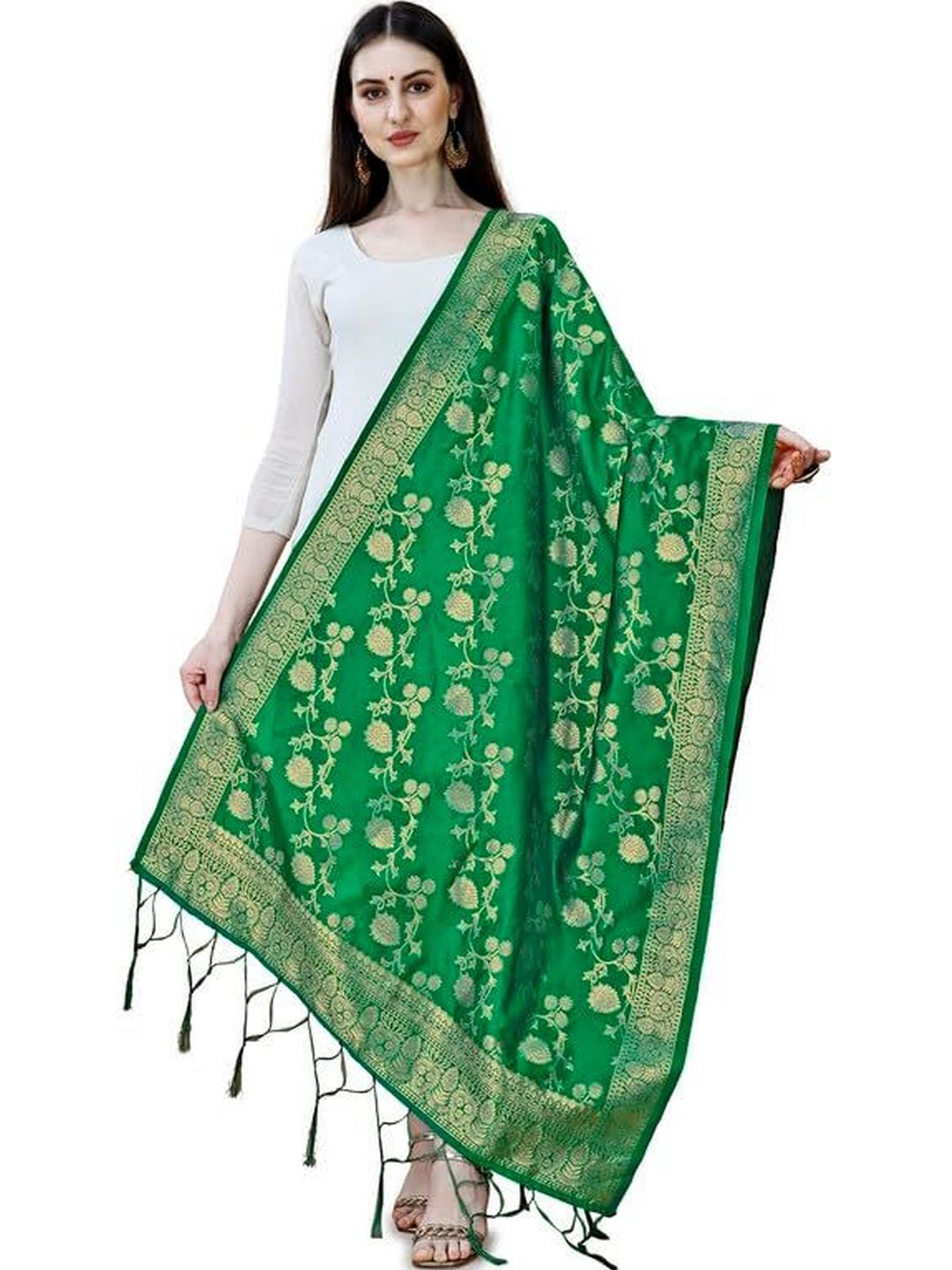 Kili Fashion Woven Design Dupatta with Zari-picture-27