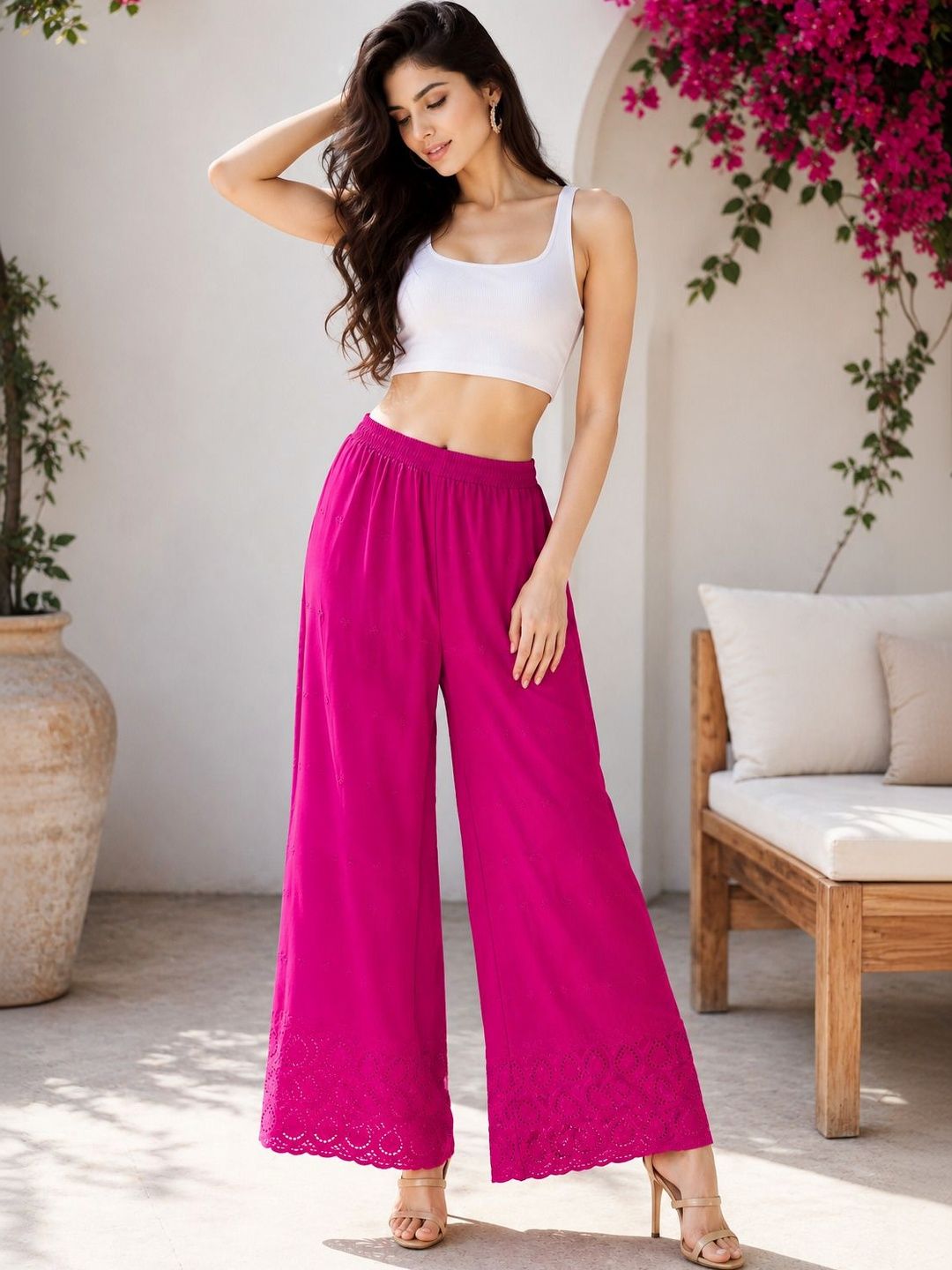TNQ Women Embroidered Ethnic Palazzos-picture-12