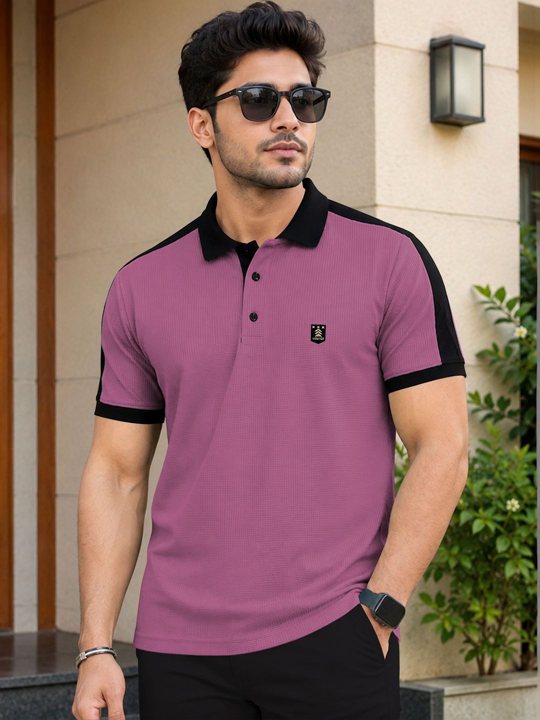 VeBNoR Men Brand Logo Polo Collar Pockets T-shirt-picture-21