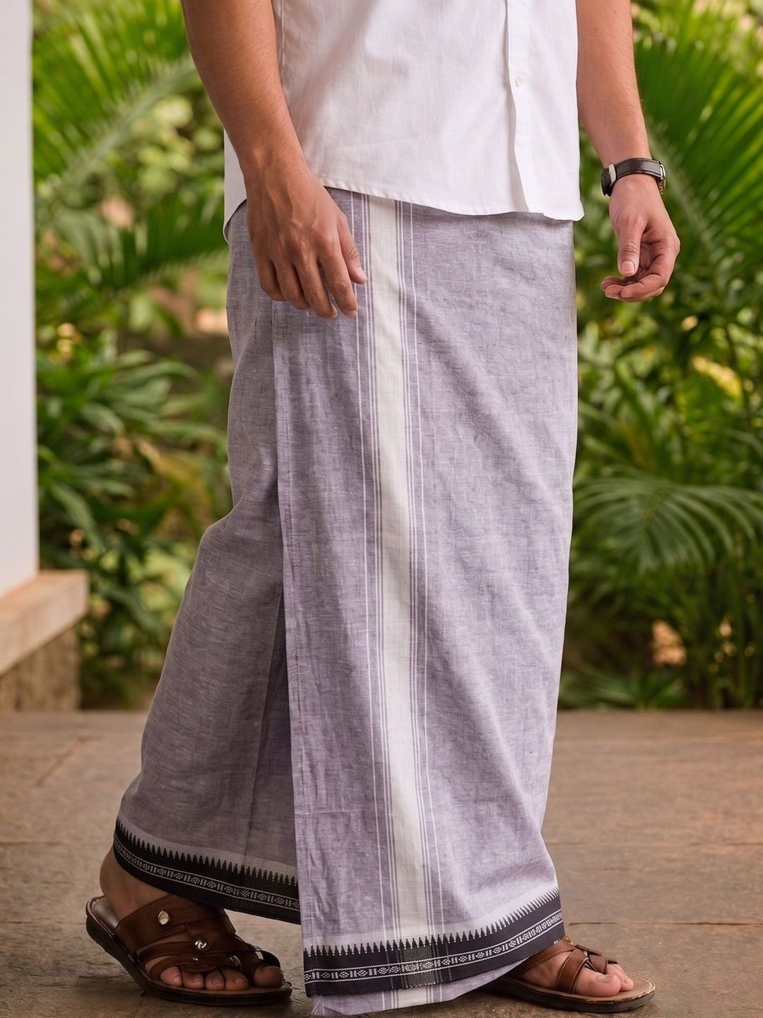 Sharan Elegance Men Striped Cotton Dhoti Dhotis-picture-31