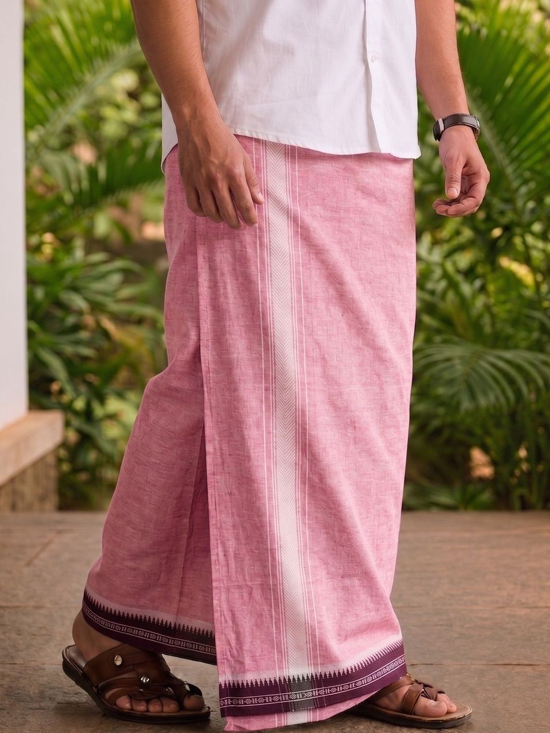 Sharan Elegance Men Striped Cotton Dhoti Dhotis-picture-46