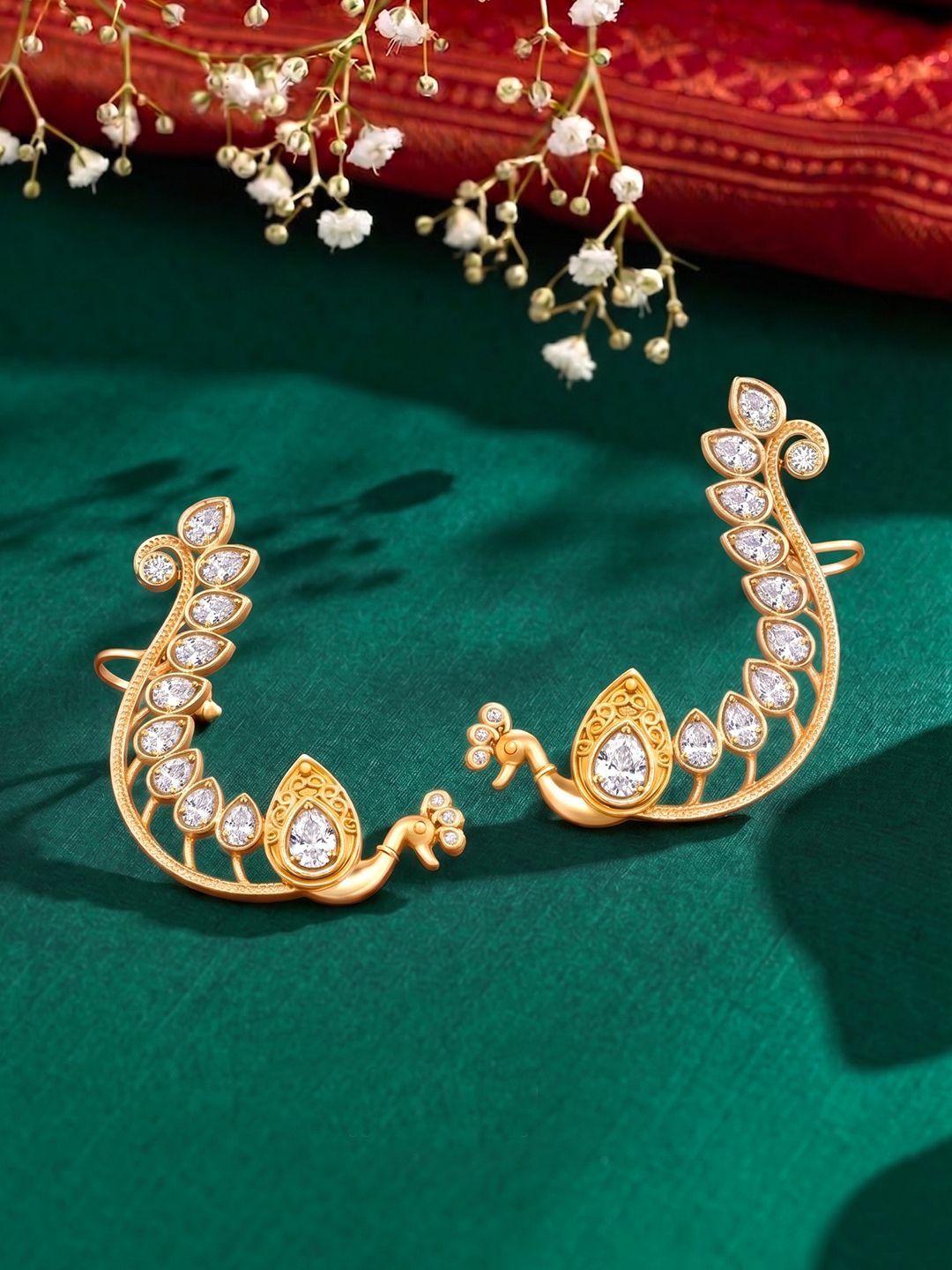 Peora Peacock Shaped Ear Cuff Earrings-picture-44