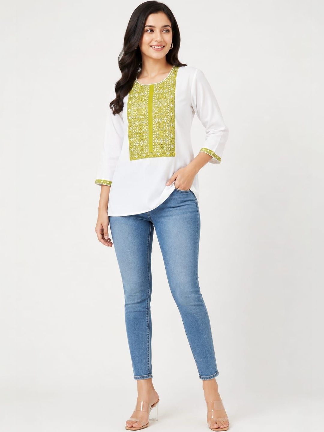 SMITSAREE Embroidered Ethnic Cotton Blend Top-picture-39
