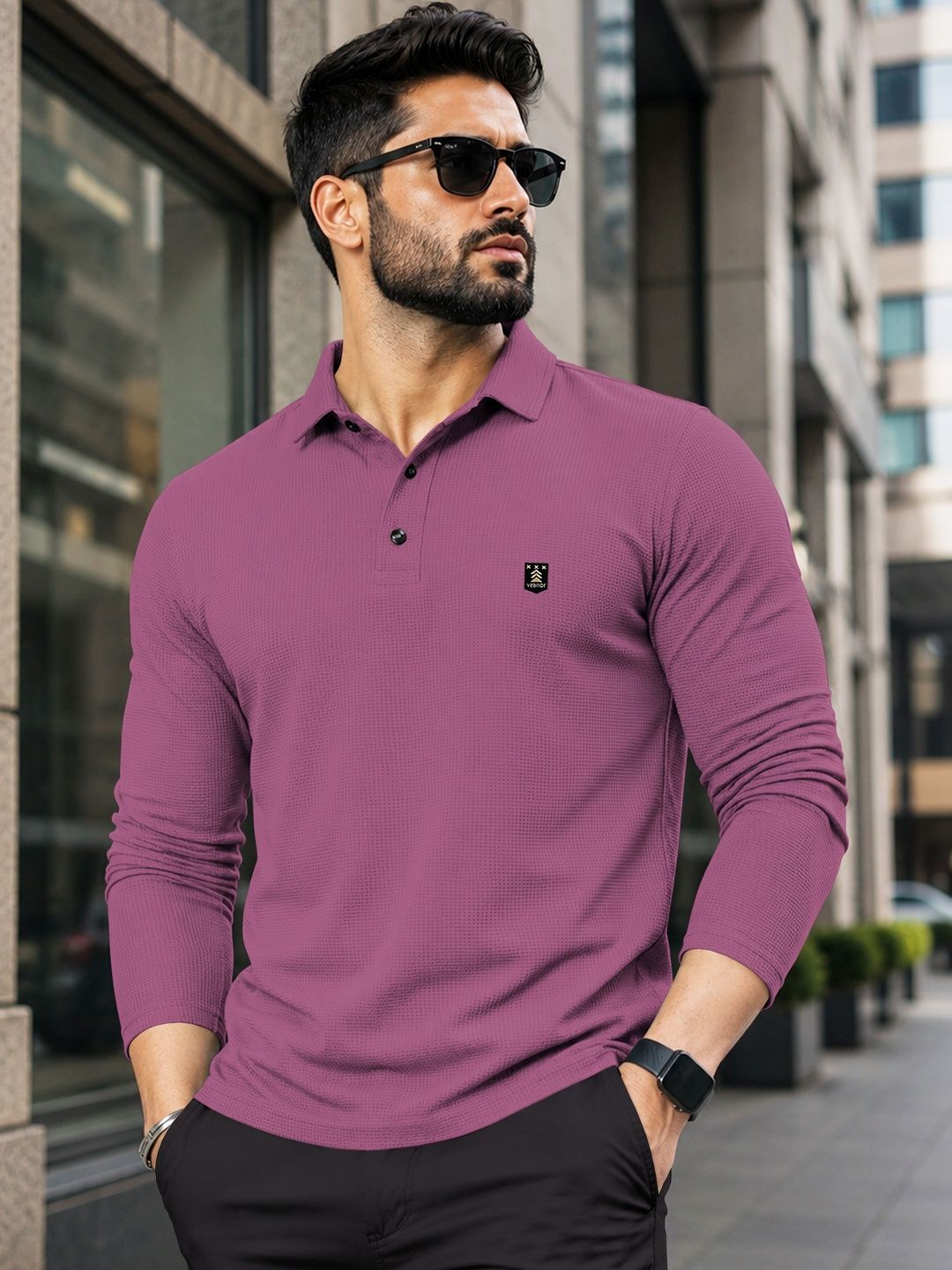 VeBNoR Men Brand Logo Polo Collar T-shirt-picture-28