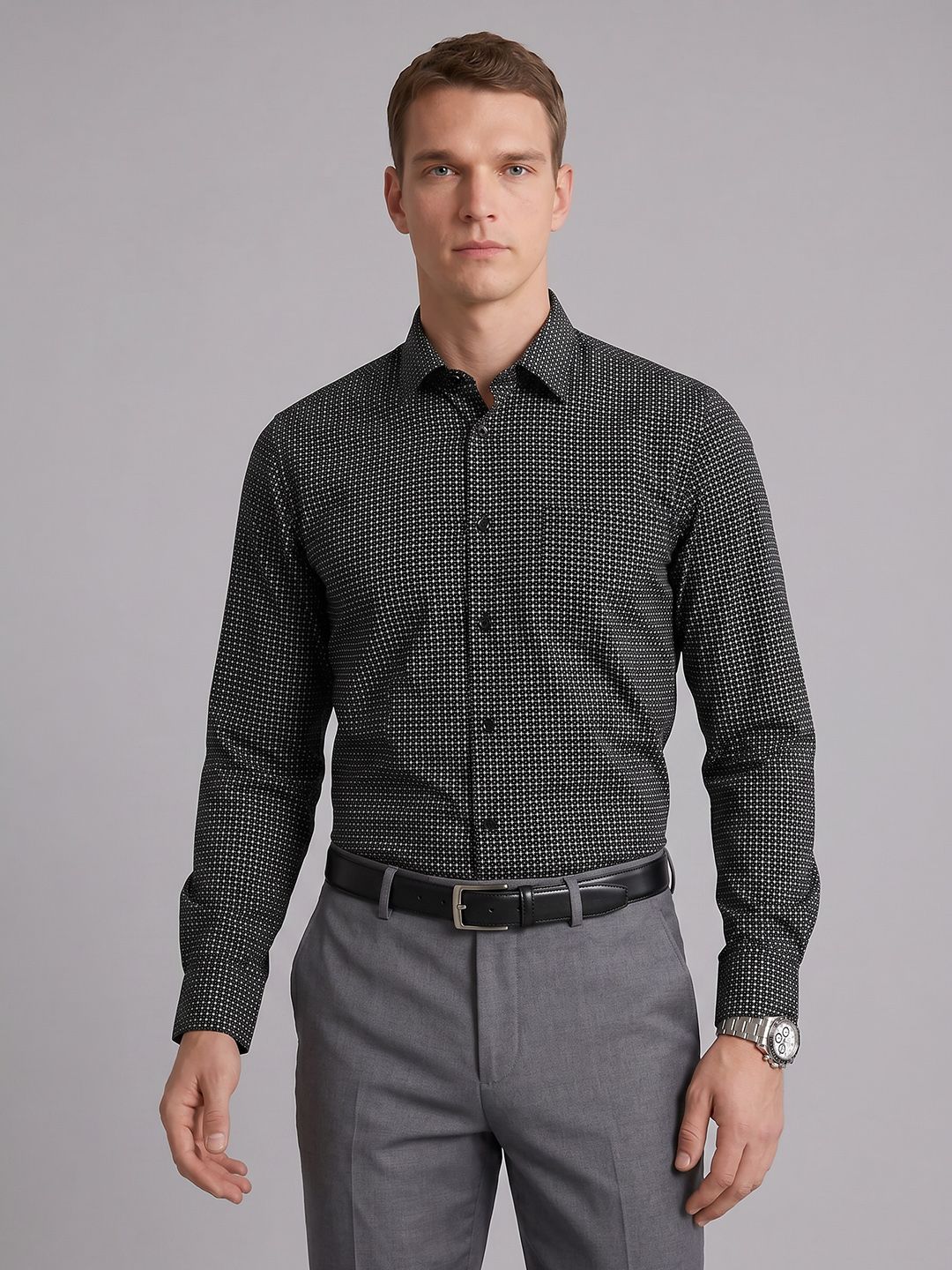 Blackberrys Micro Ditsy Printed Pure Cotton Formal Shirt-picture-40