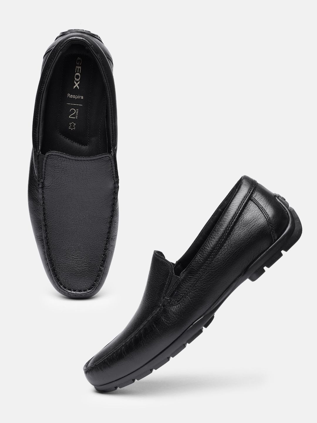 Geox Men Textured Leather Loafers-picture-43