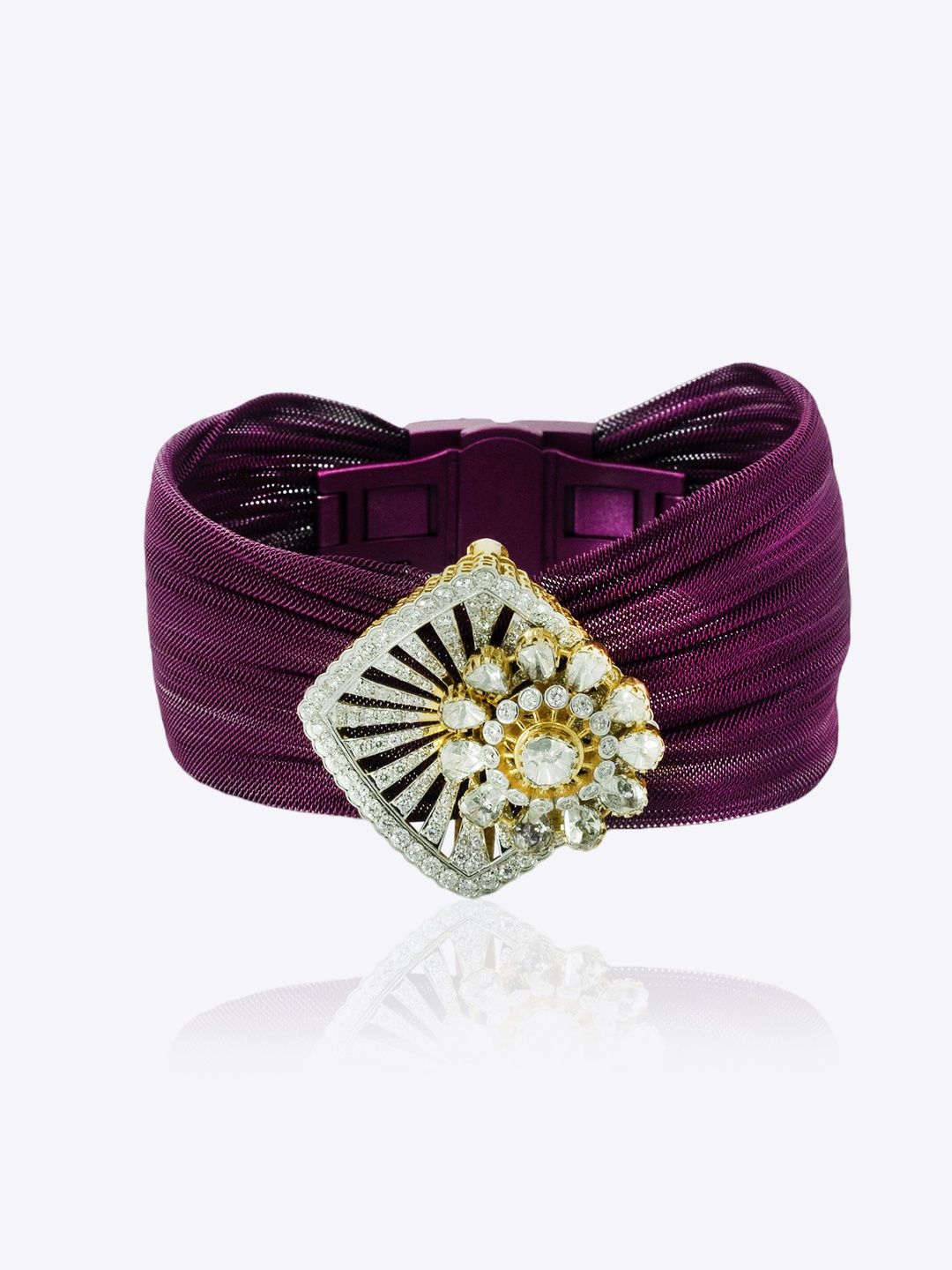 Polki Stories By Raniwala 9KT Gold Dimond Studded Bracelet-image-6