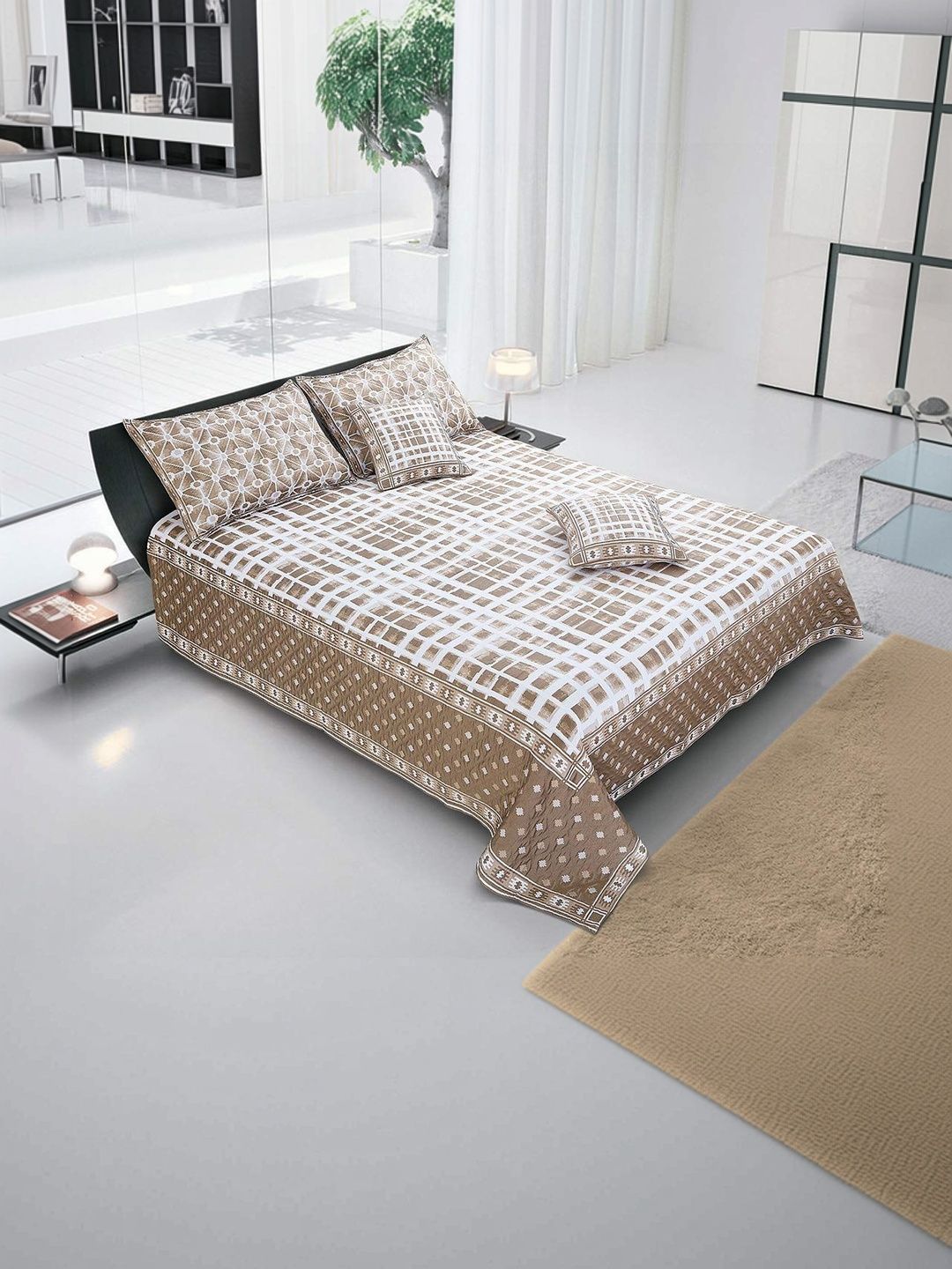 Victor Brown Printed Double Superking Bed Covers-image-22