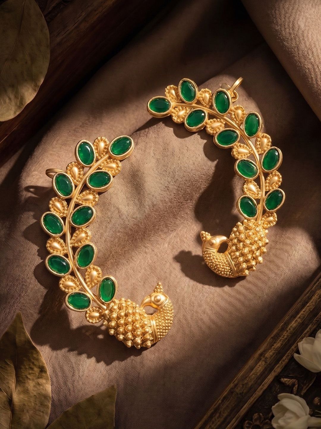 Peora Peacock Shaped Ear Cuff Earrings-picture-10