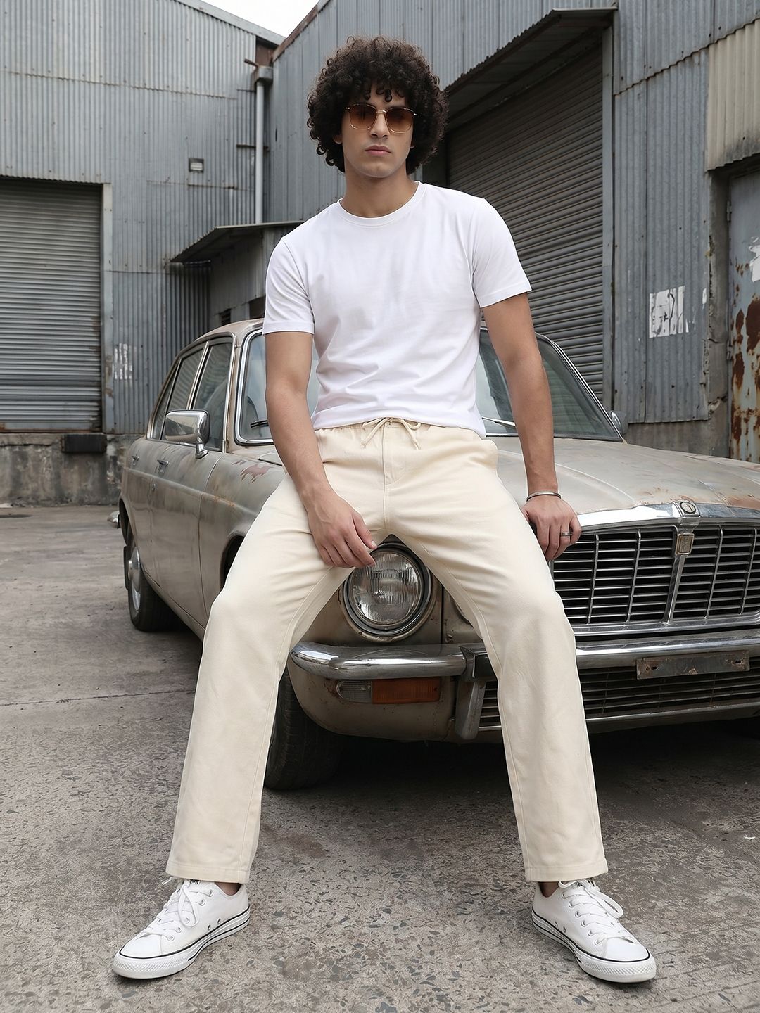 The Roadster Life Co. Men Cotton Linen Straight Fit Trousers-image-45