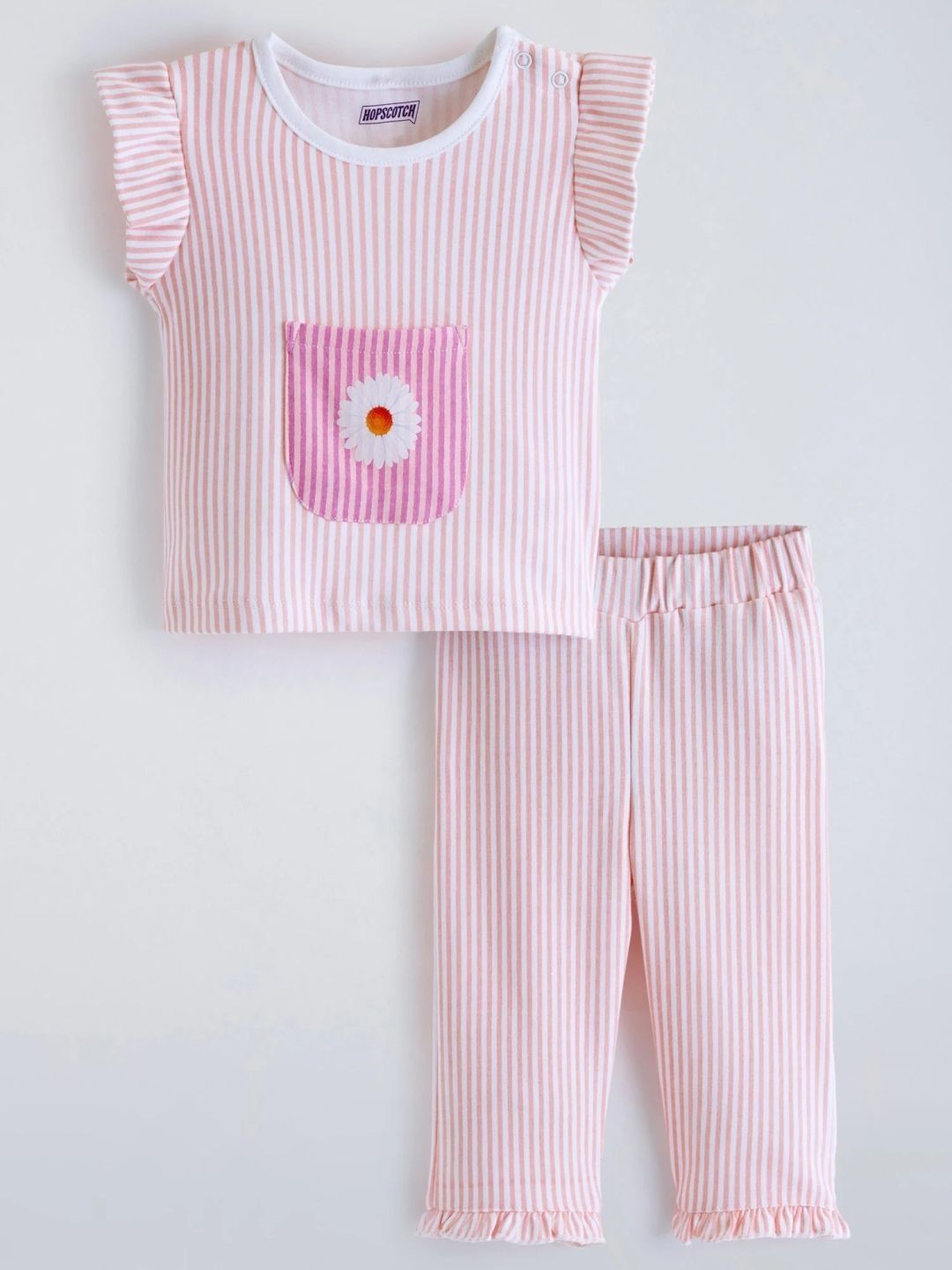 Hopscotch Girls Striped T-shirt with Trousers-image-8