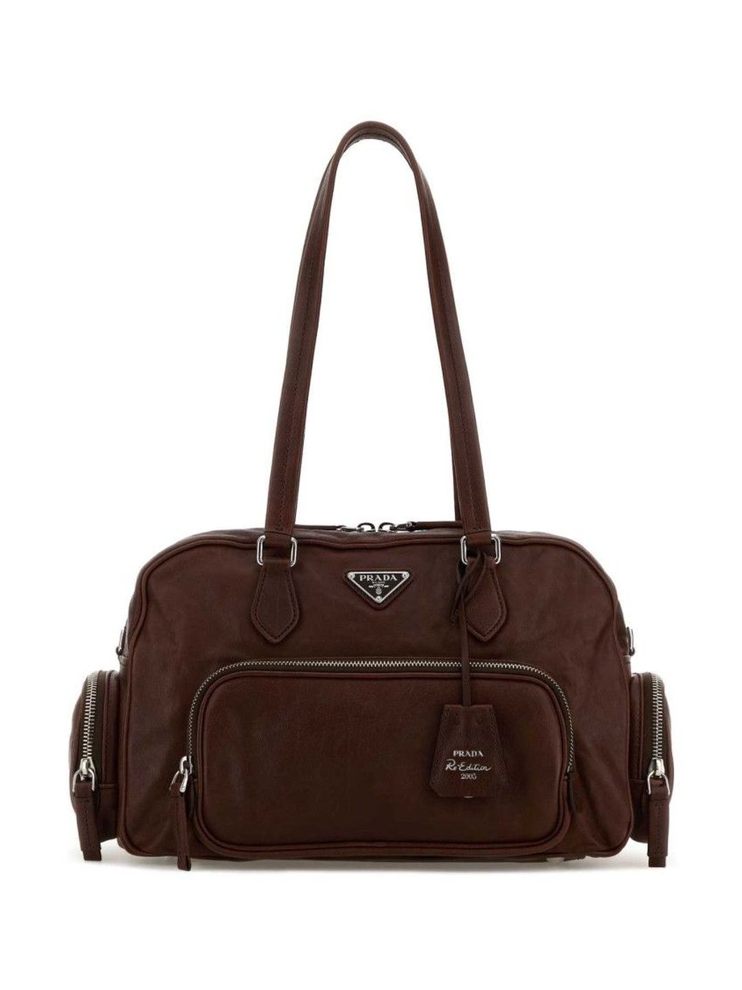 Prada Dark Brown Logo Large Shoulder Bag-image-15