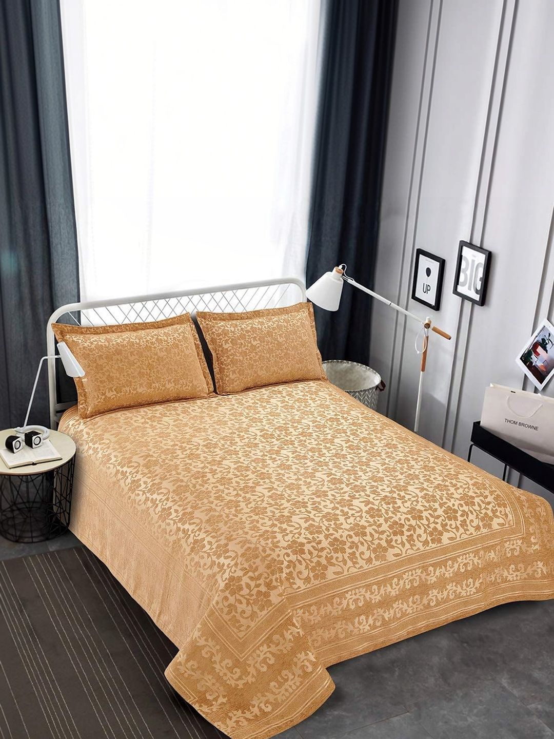 Victor Brown Printed Double Queen Bed Covers-image-11