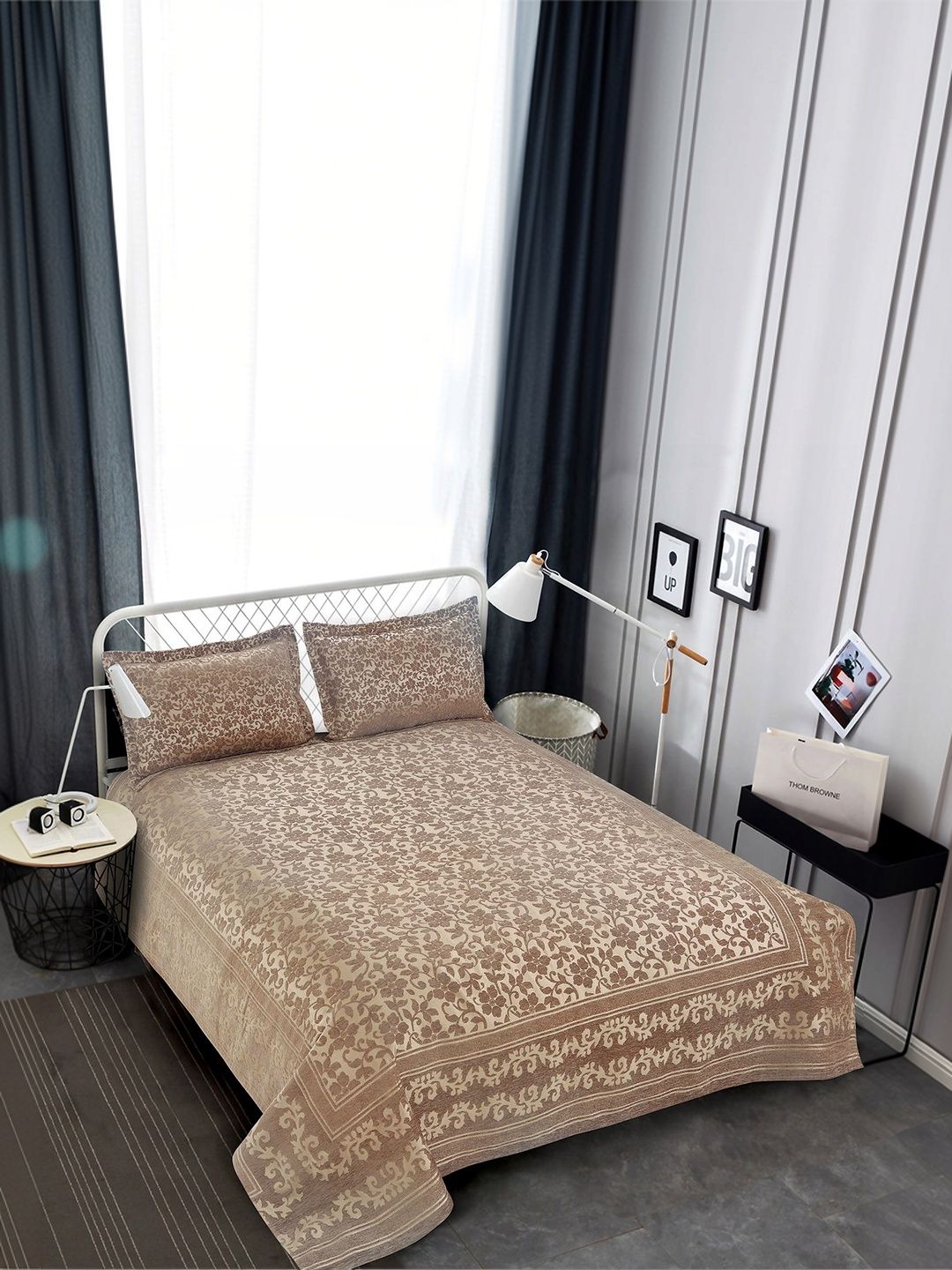 Victor Brown Printed Double Queen Bed Covers-image-20