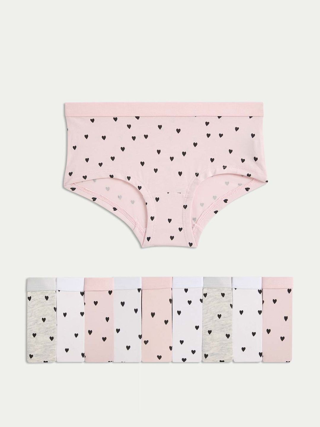 Marks & Spencer 10 Pack Cotton With Stretch Heart Briefs (5-16 Yrs)-picture-18