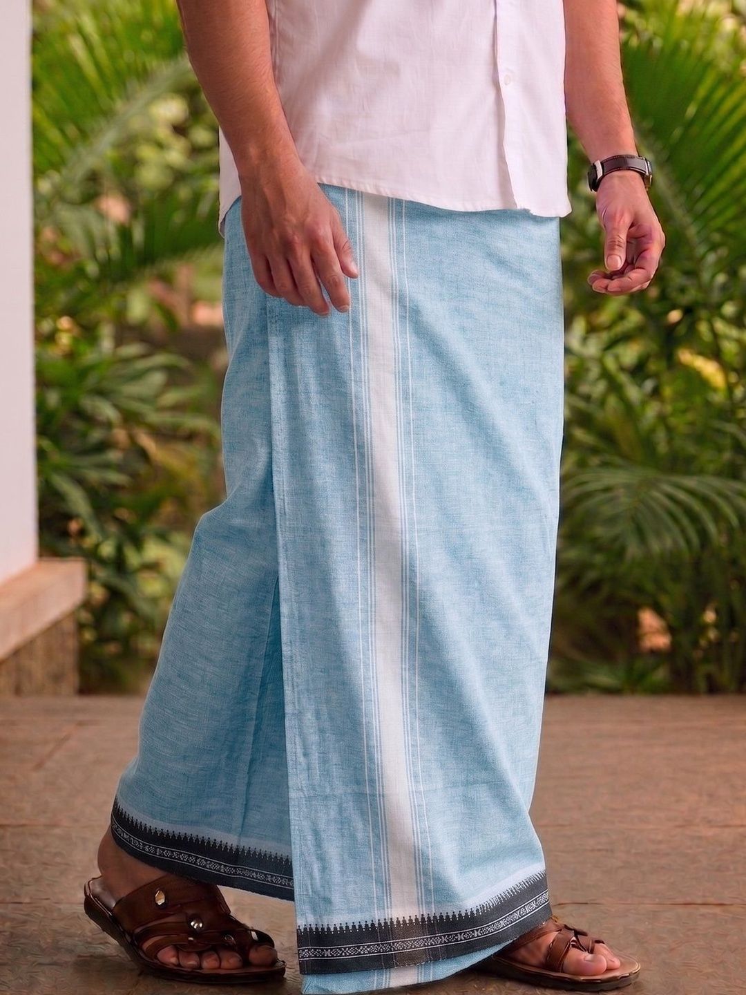 Sharan Elegance Men Striped Cotton Dhoti Dhotis-picture-25