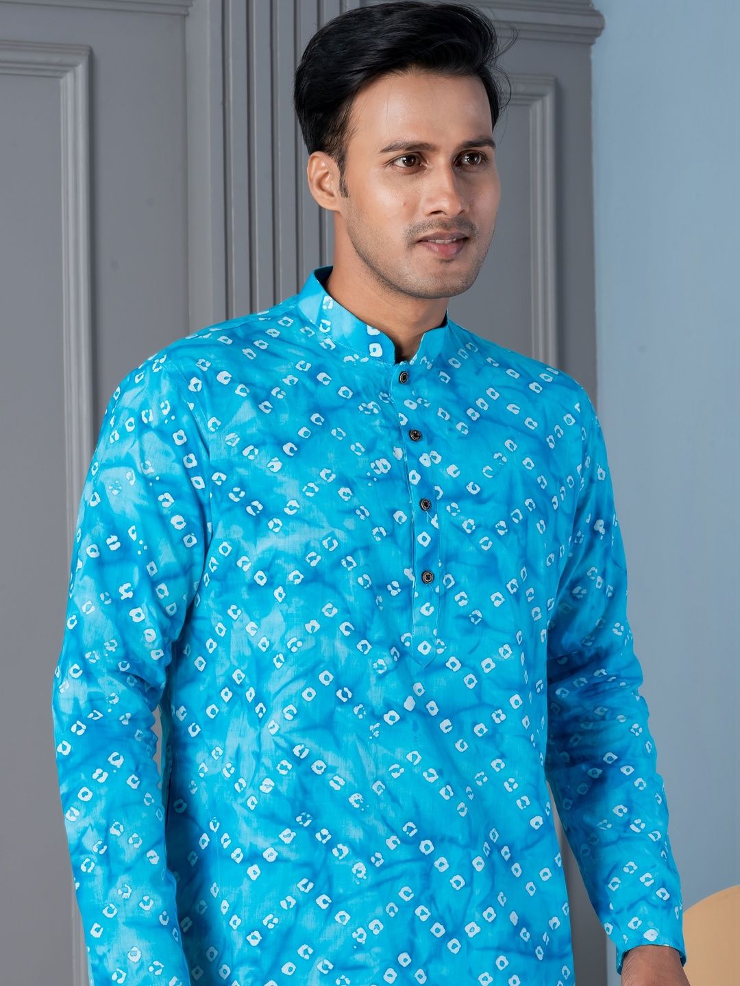 PulseIQ Men Bandhani Printed Kurta-picture-17