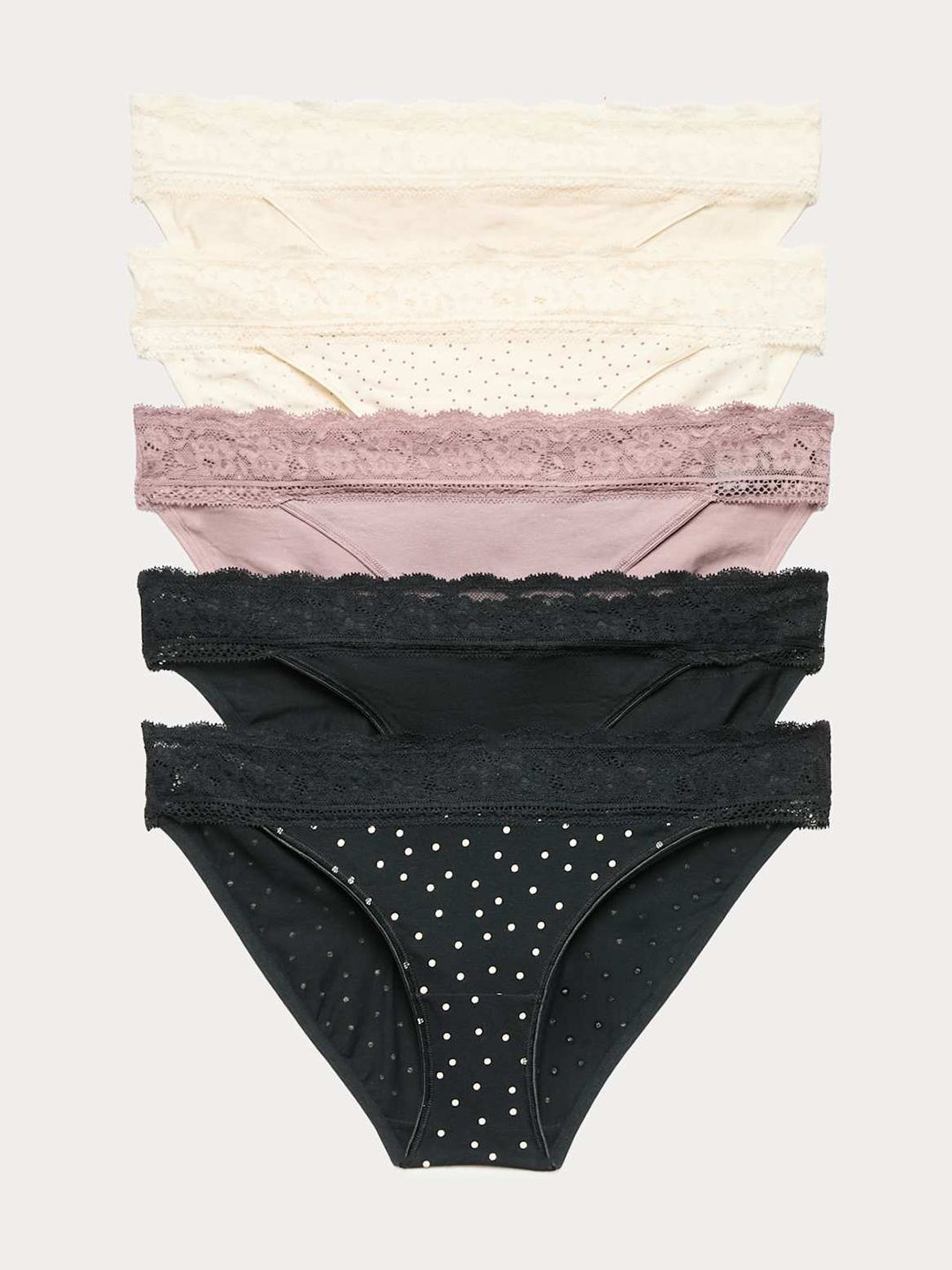 Marks & Spencer 5 Pack Cotton Blend Printed Bikini Knickers-picture-33