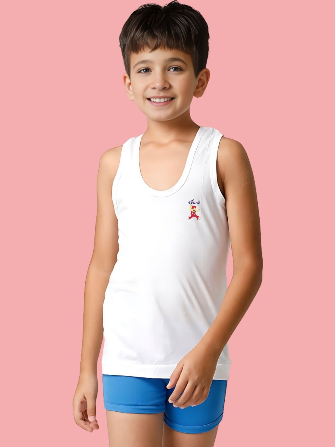Renox Boys Pack of 2 Assorted Cotton Undershirt-image-12