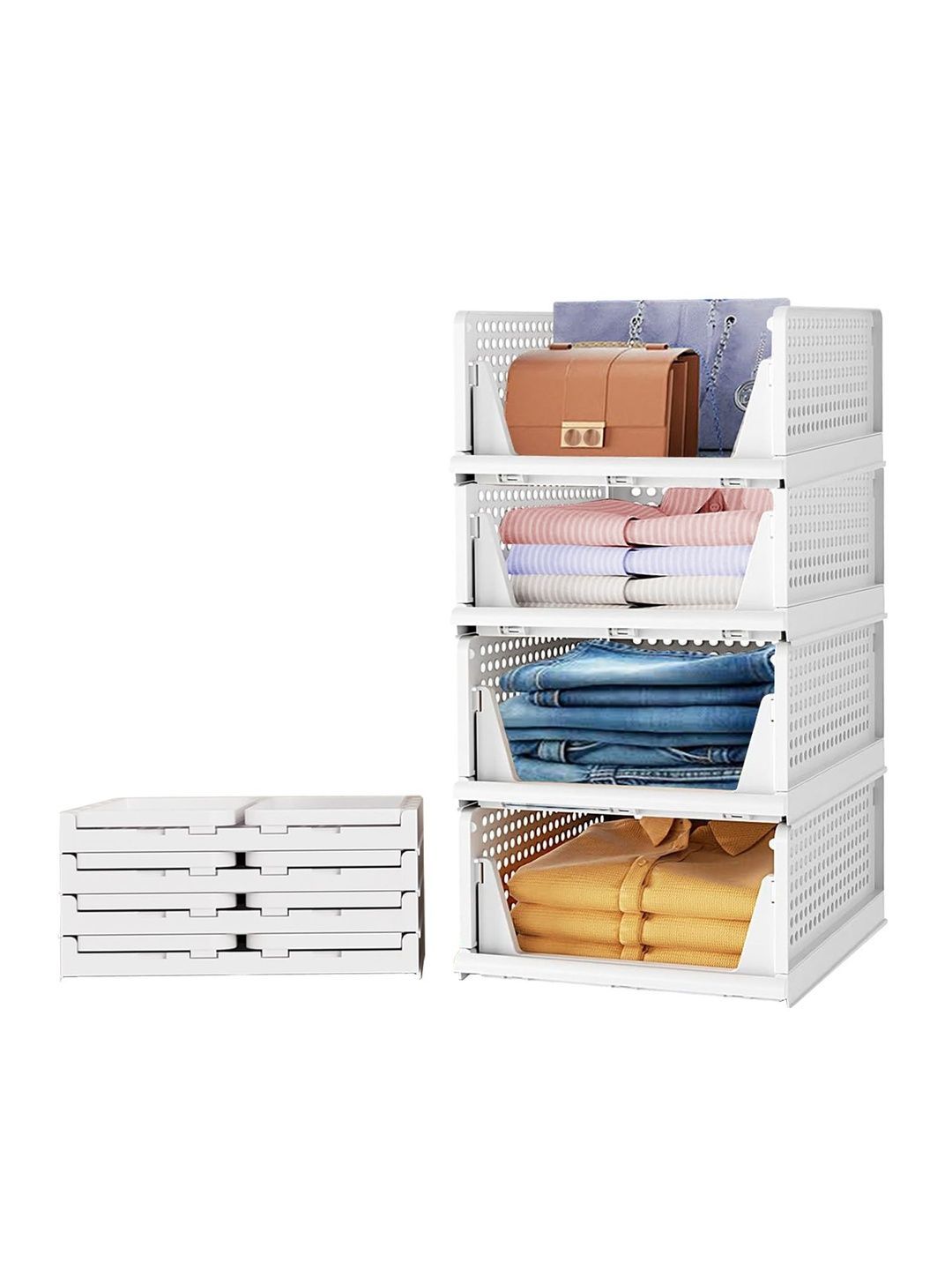 Aditya Polymers White Set of 4 Regular Multi-Utility Organisers-image-6