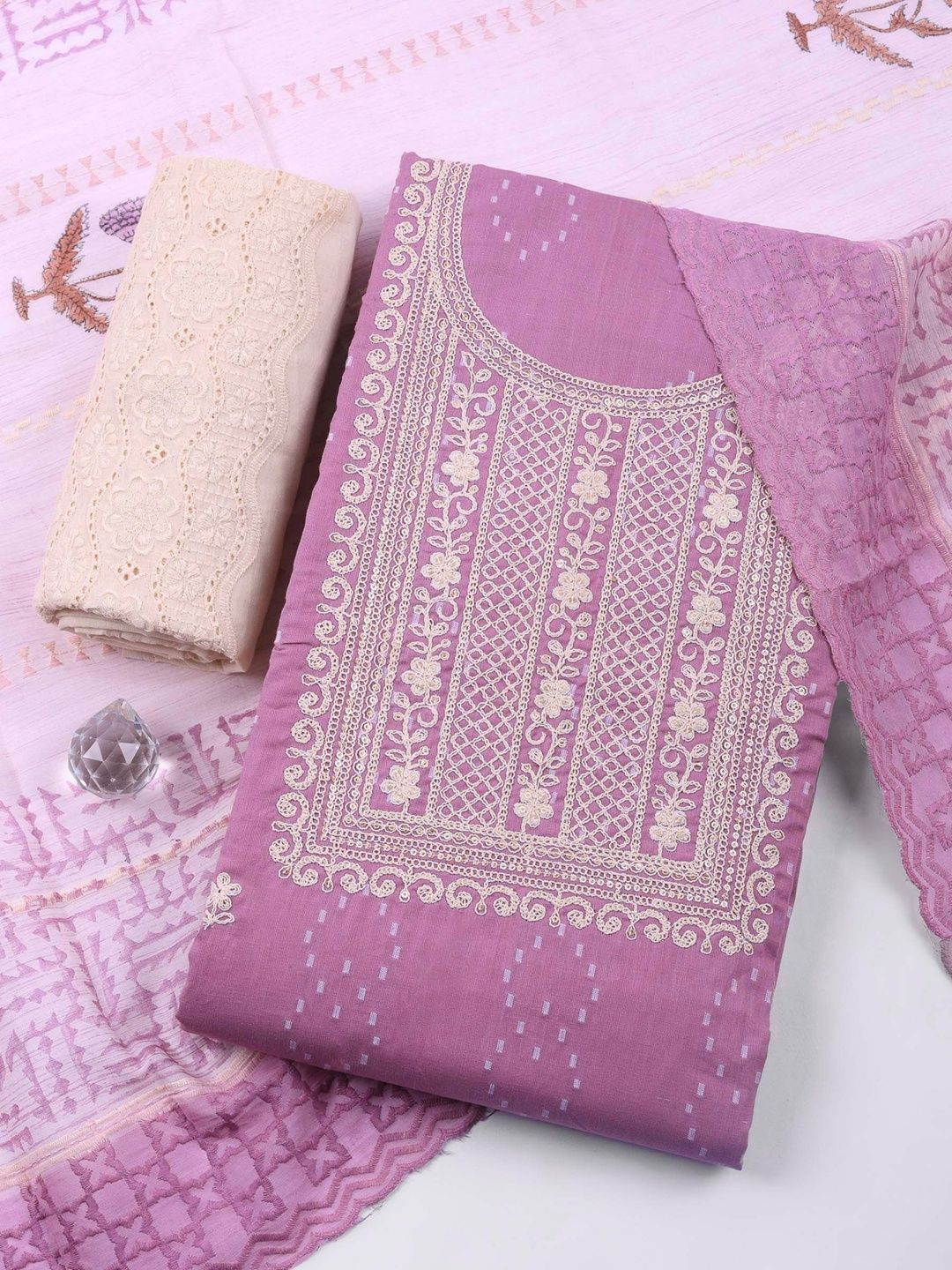 Meena Bazaar Embroidered Unstitched Dress Material-picture-20