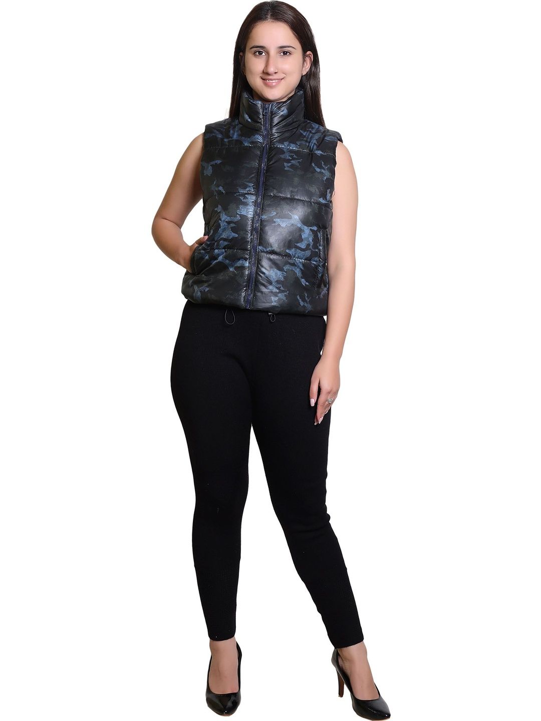 TROO BLUE Women Camouflage Lightweight Puffer Jacket-picture-10