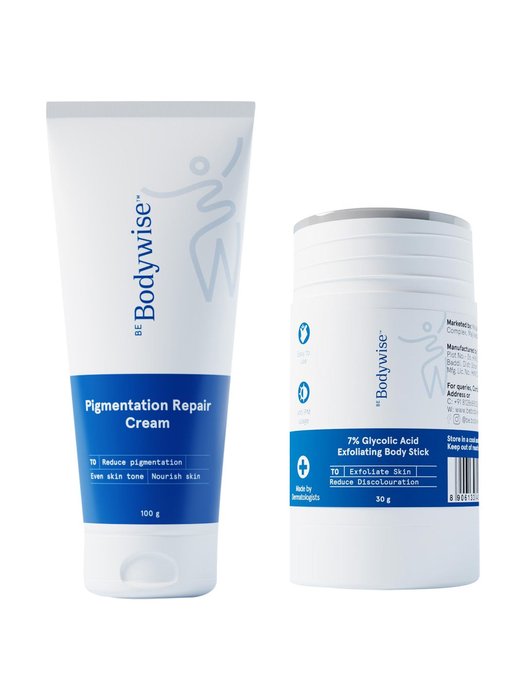 Be Bodywise Pack of 2 Pigmentation Repair Cream & 7% Glycolic Acid Exfoliating Body Stick-picture-39