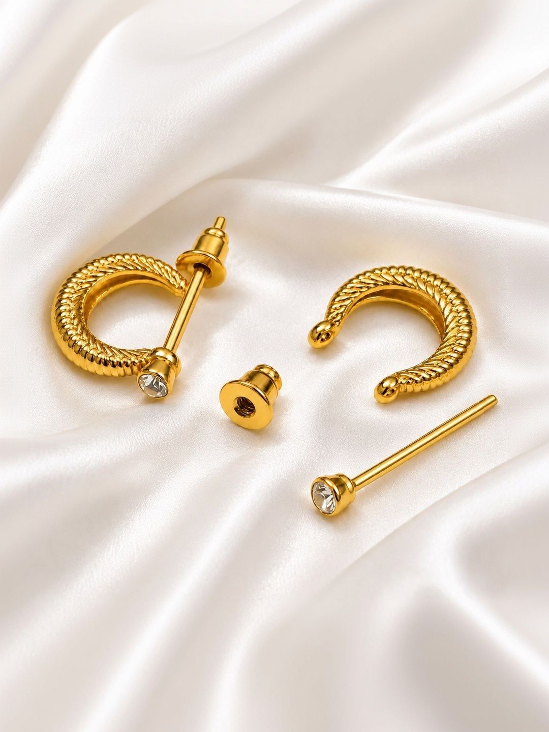 Stylewell Geometric Half Hoop Earrings-image-30