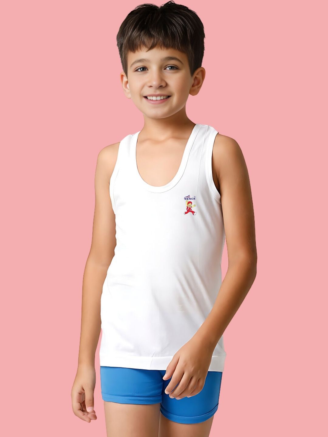 Renox Boys Pack of 2 Assorted Cotton Undershirt-image-6