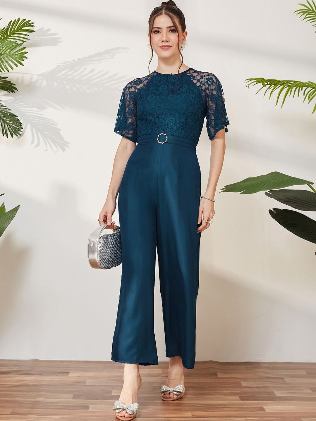 Miss Chase Basic Jumpsuit with Lace Inserts-image-14