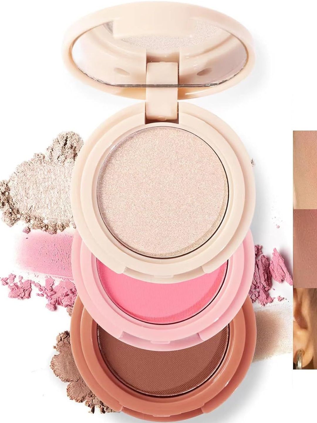DIVYAAN 3 In 1 Highlighter Blush & Contour Set-picture-47