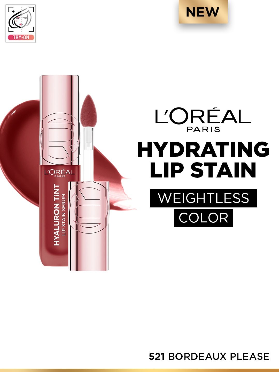 LOreal Paris Hyaluron Tint Weightless Lip Stain Serum 5 ml - Bordeaux Please 521-image-27