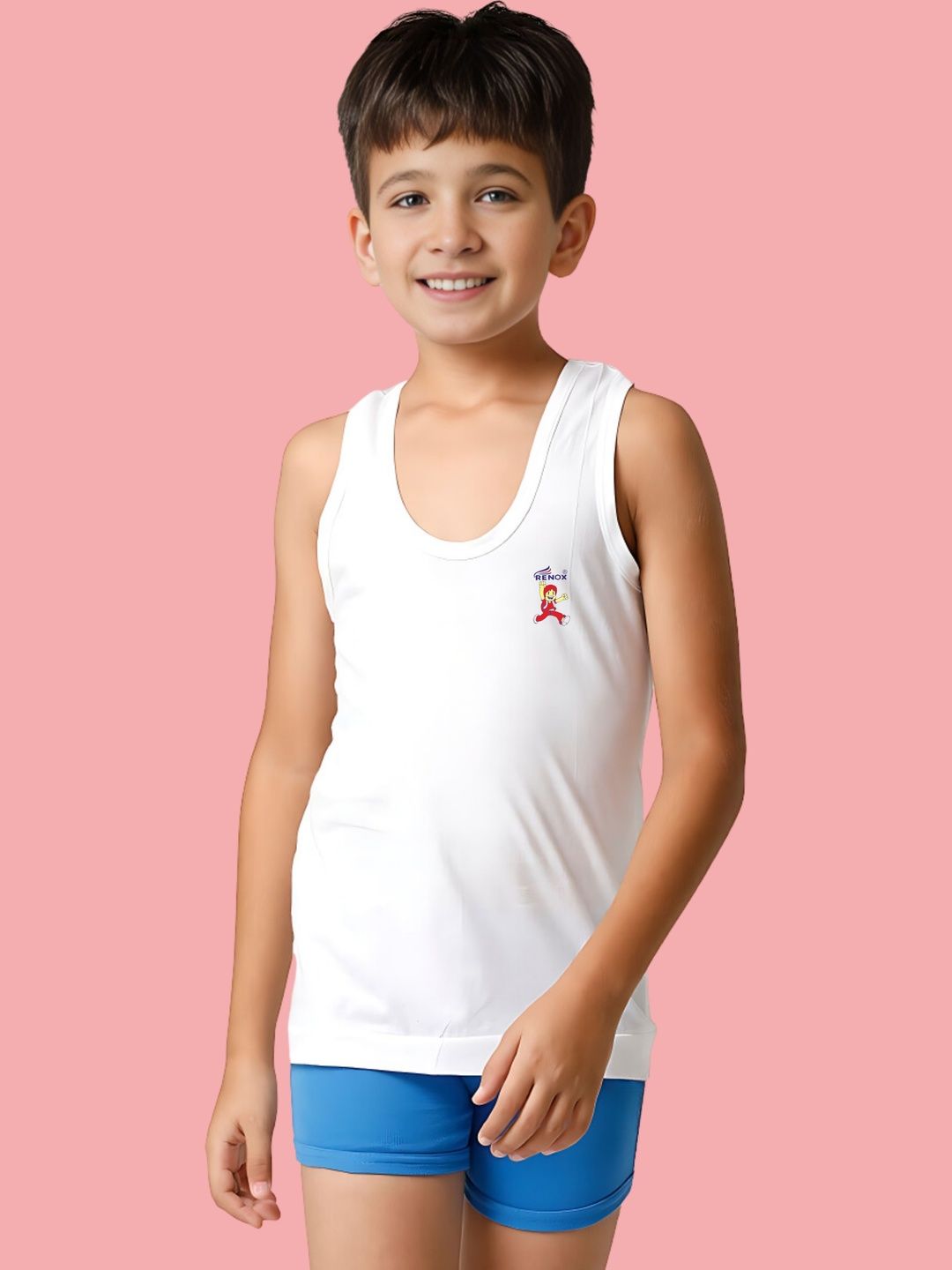 Renox Boys Pack of 2 Assorted Cotton Undershirt-picture-22