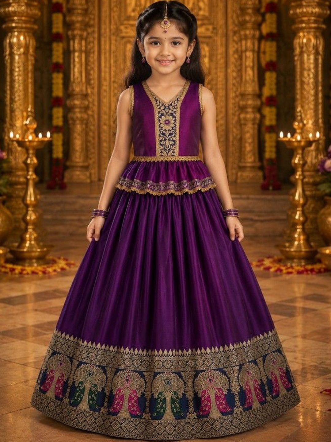 Ethzy Girls Embroidered Ready to Wear Lehenga &-image-31