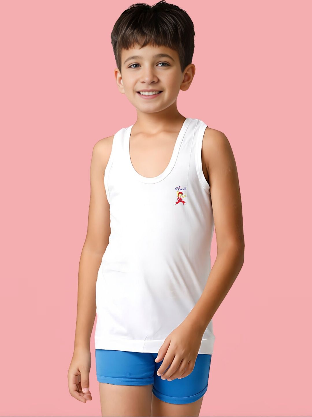 Renox Boys Pack of 2 Assorted Cotton Undershirt-image-8
