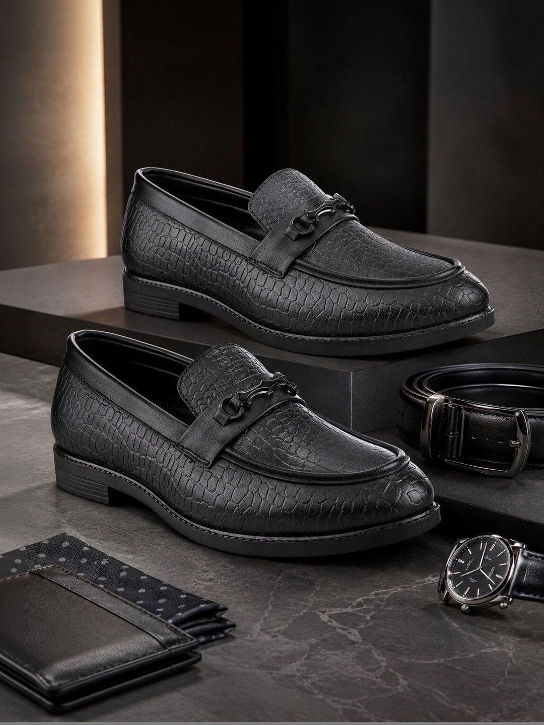 HERE&NOW Men Textured Loafers-image-30