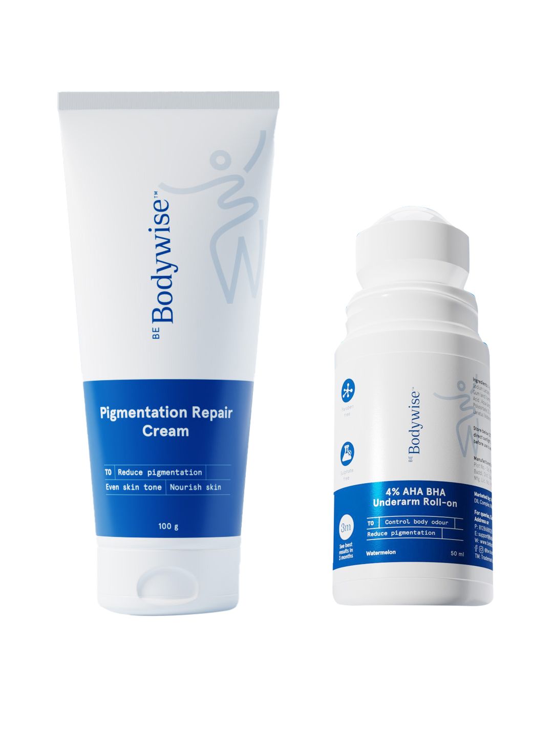Be Bodywise Lactic & Kojic Acid Infused Pigmentation Repair Cream & Underarm Roll On-picture-40