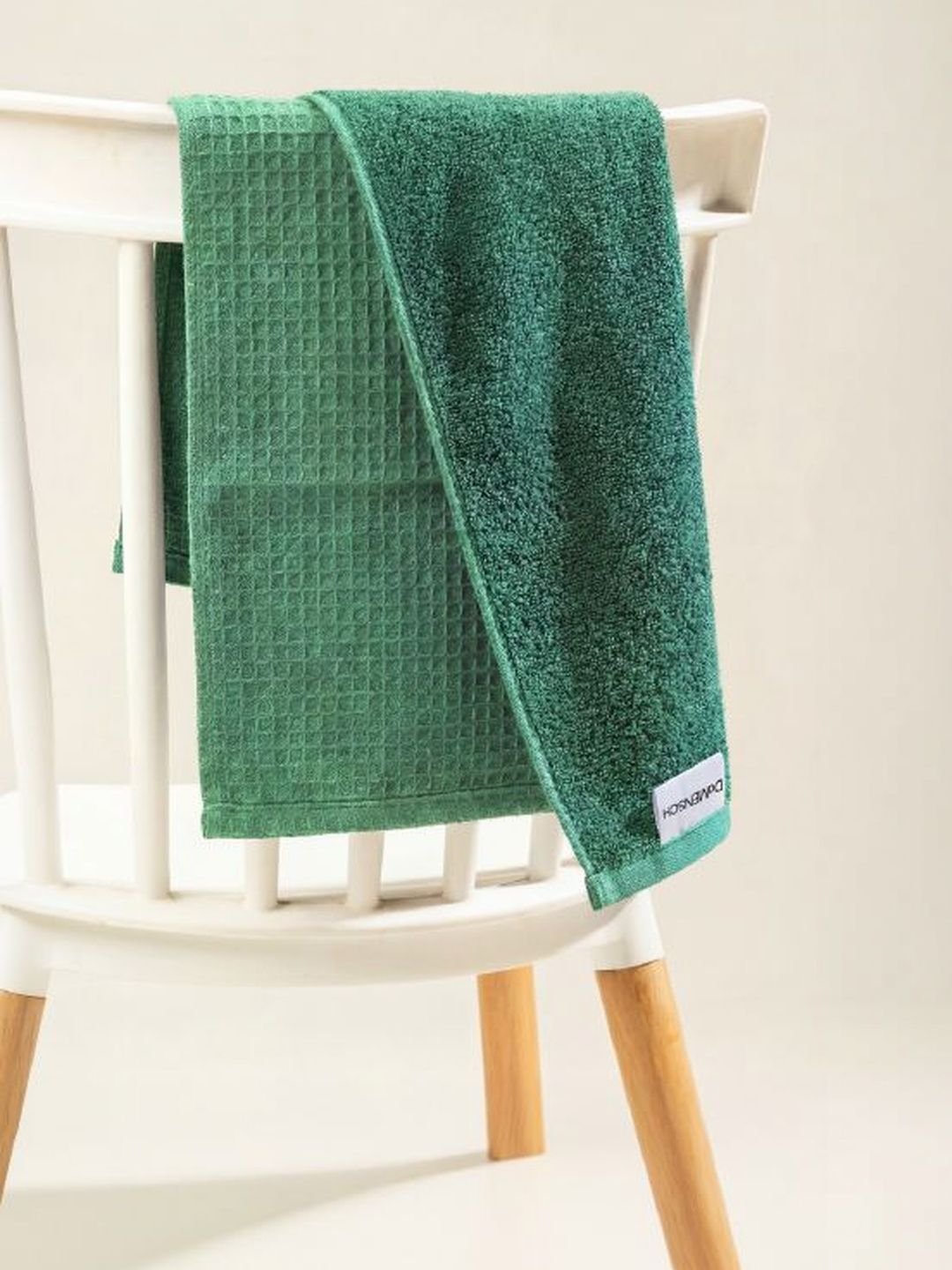 DAMENSCH Green Textured Bamboo Ultra-Soft 2-Pcs Hand Towels-picture-22
