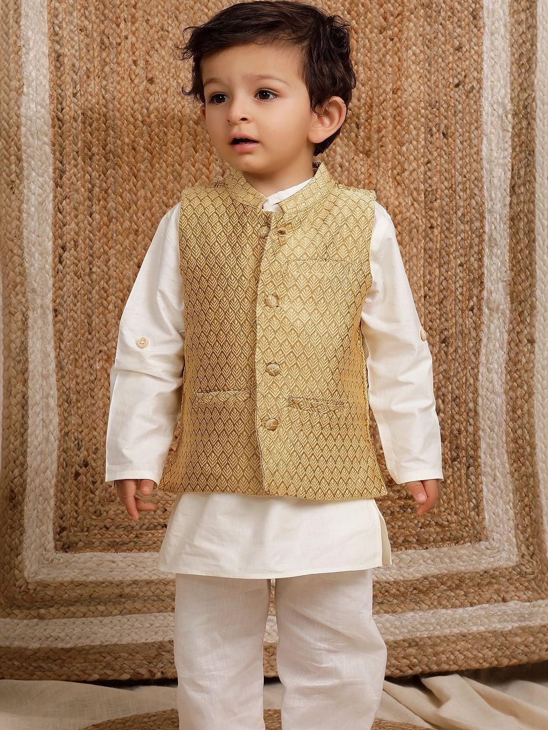 TJORI Boys Brocade Nehru Jacket-image-46