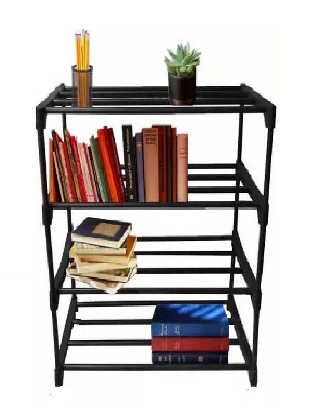 UKDI MUKDI Black Textured 4-Layers Shoe Rack-picture-56