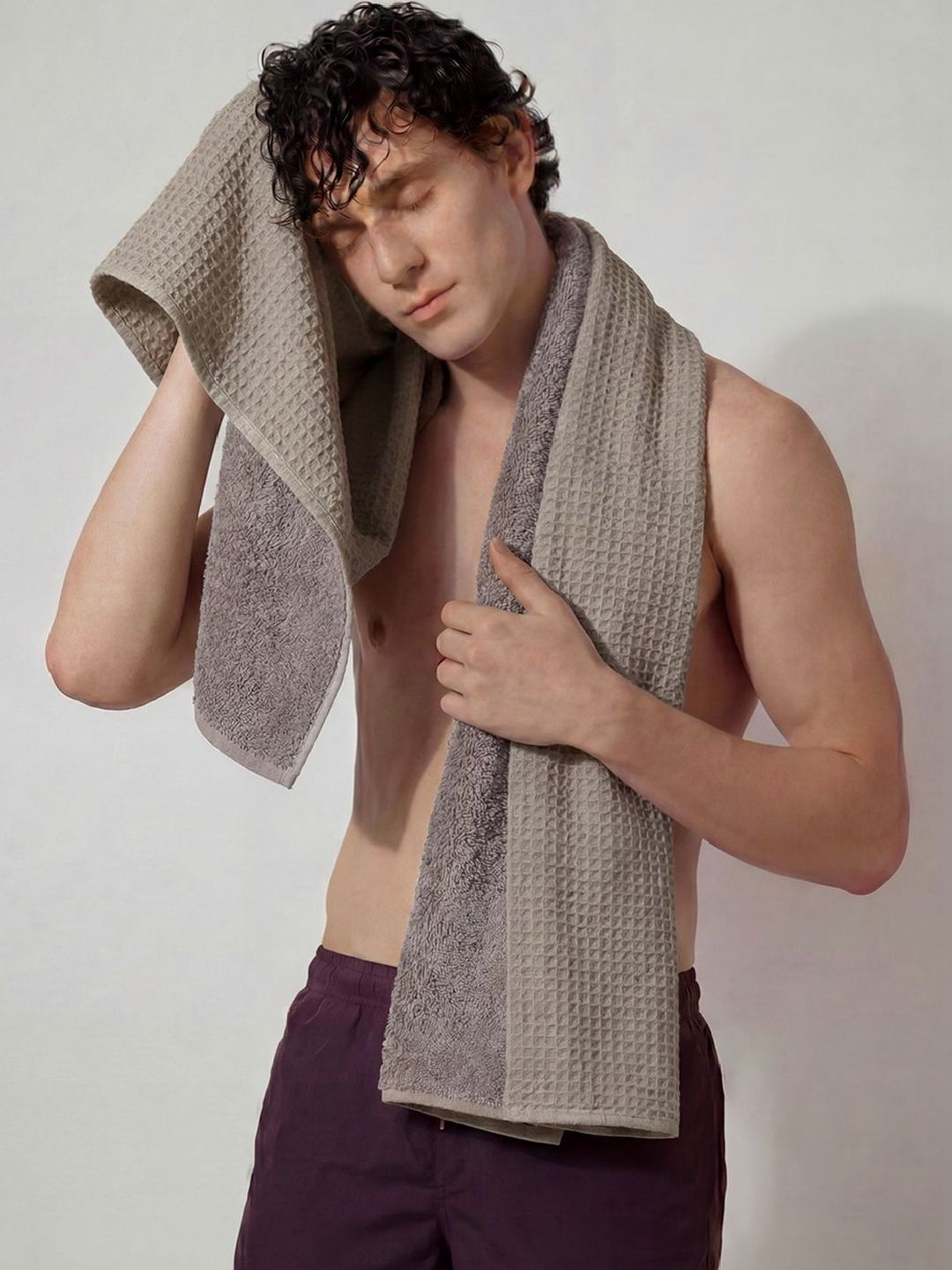 DAMENSCH Beige 2 Pieces Bamboo Bath Towel-image-4