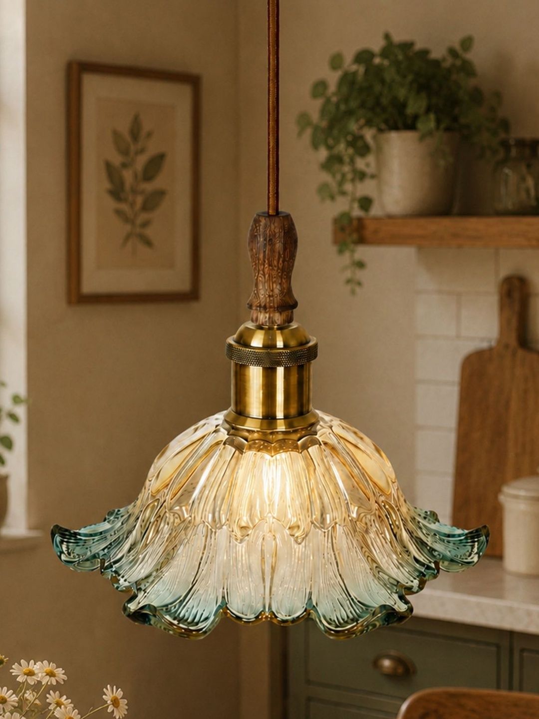 Glowhere Blue Textured Glass Ceiling Lamp-image-43