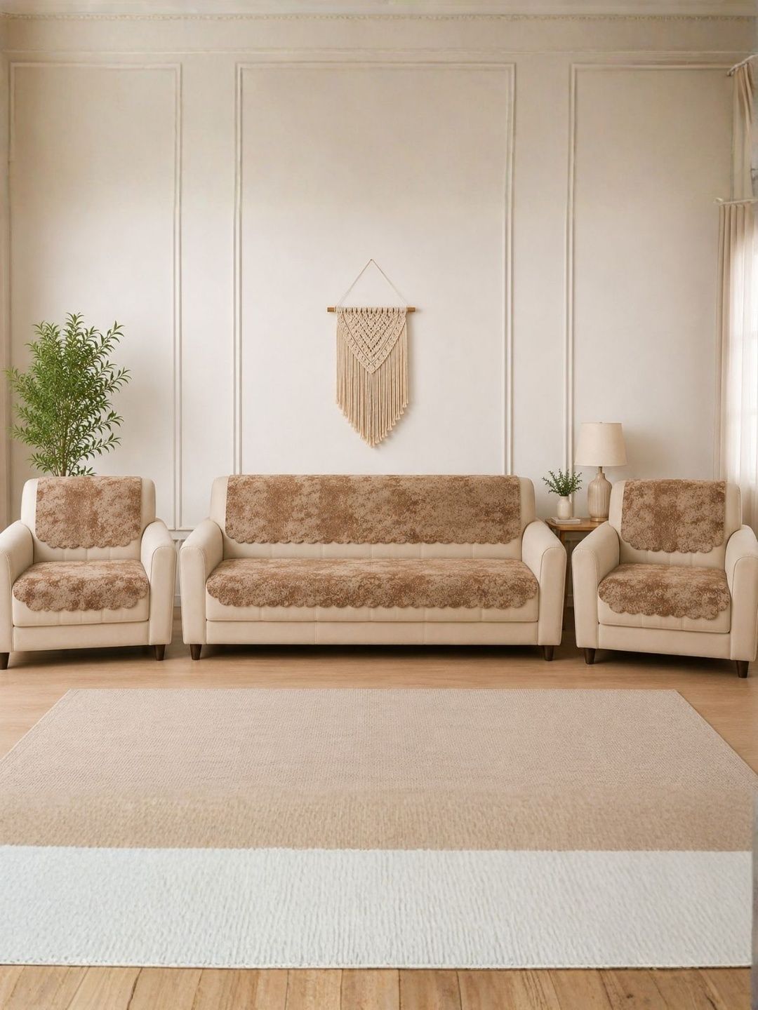 Florida Camel Brown Sofa Cover Without Arms-image-42