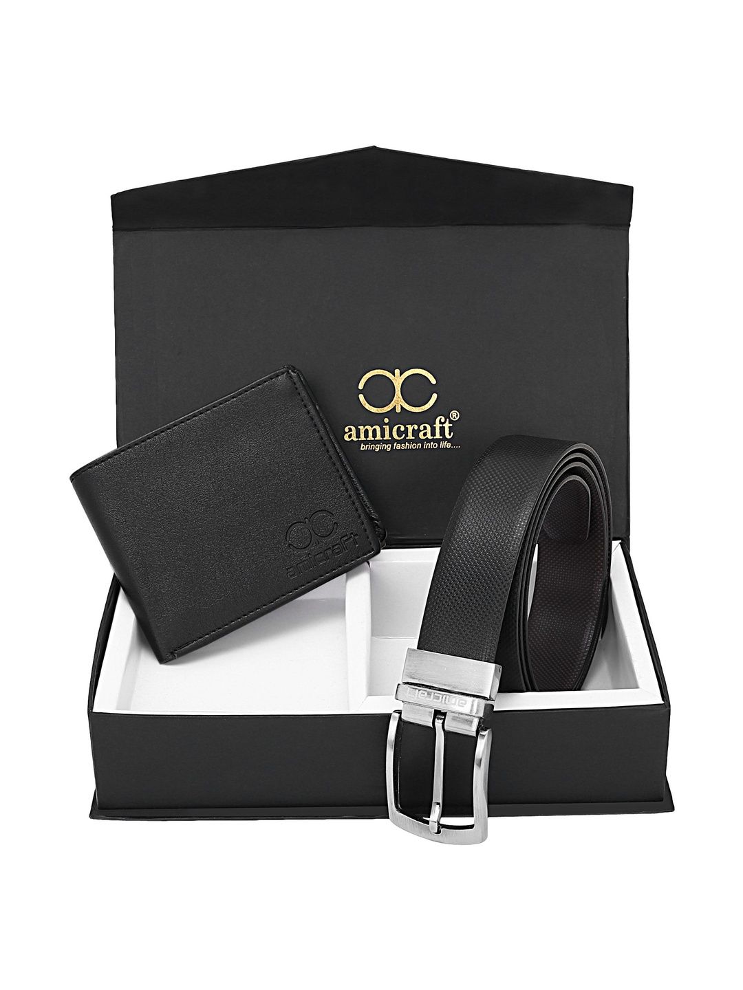 amicraft Men Textured Reversible Formal Belt-picture-10