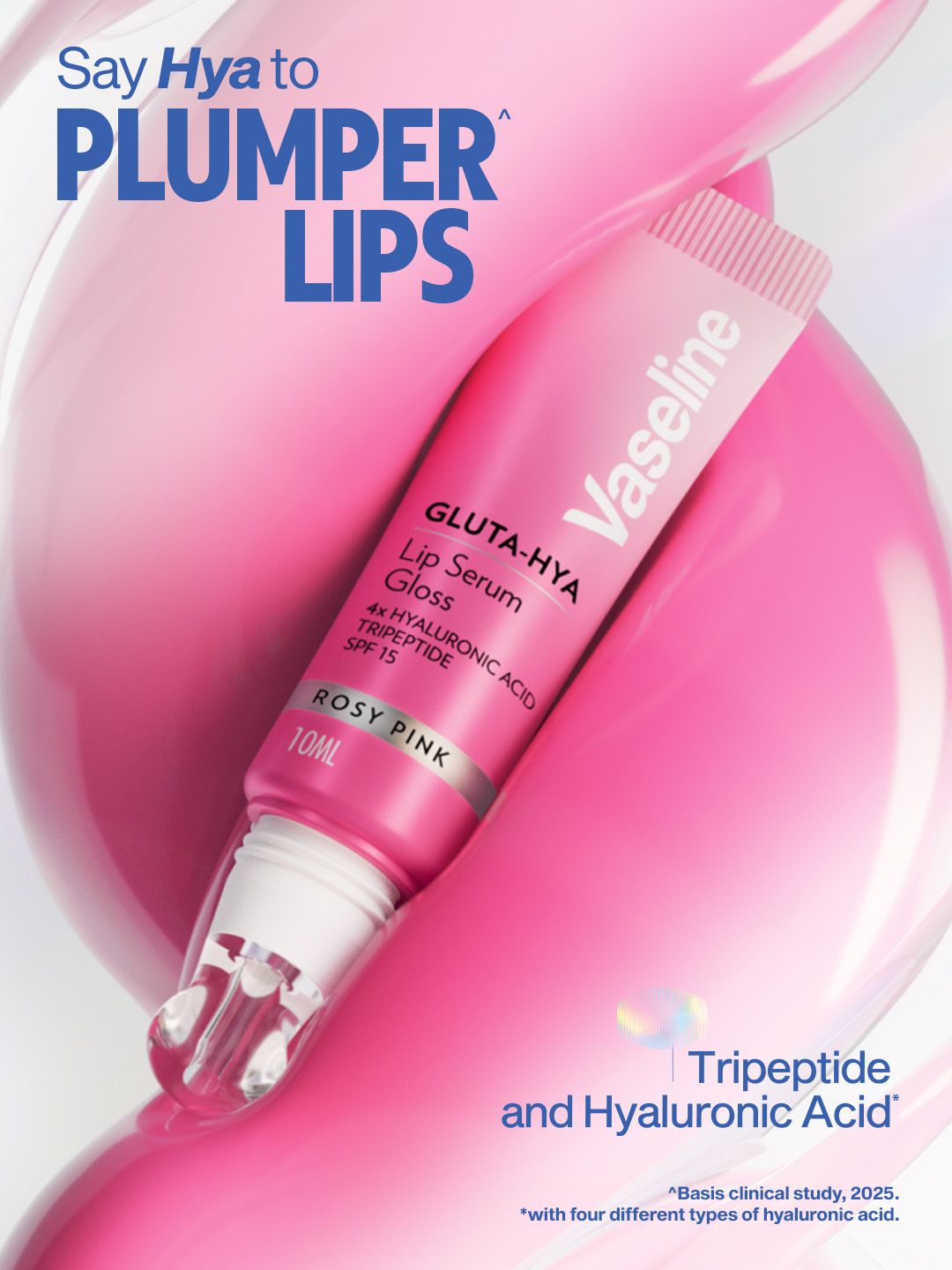 Vaseline Gluta-Hya SPF15 Lip Serum Gloss with 4X Hyaluronic Acid 10ml - Rosy Pink-image-42