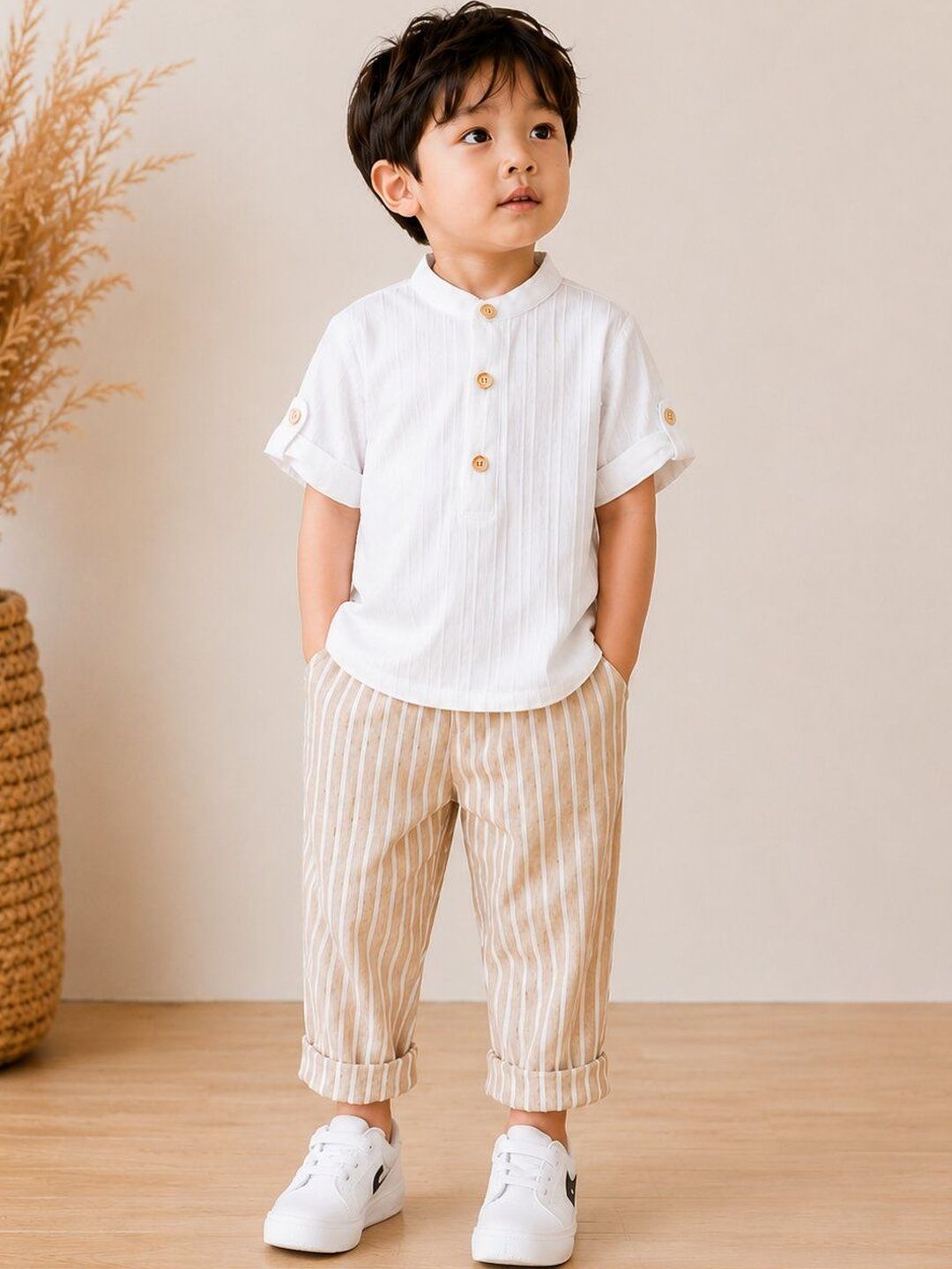 VISHVA CREATION Self Design Shirt with Trousers-image-40