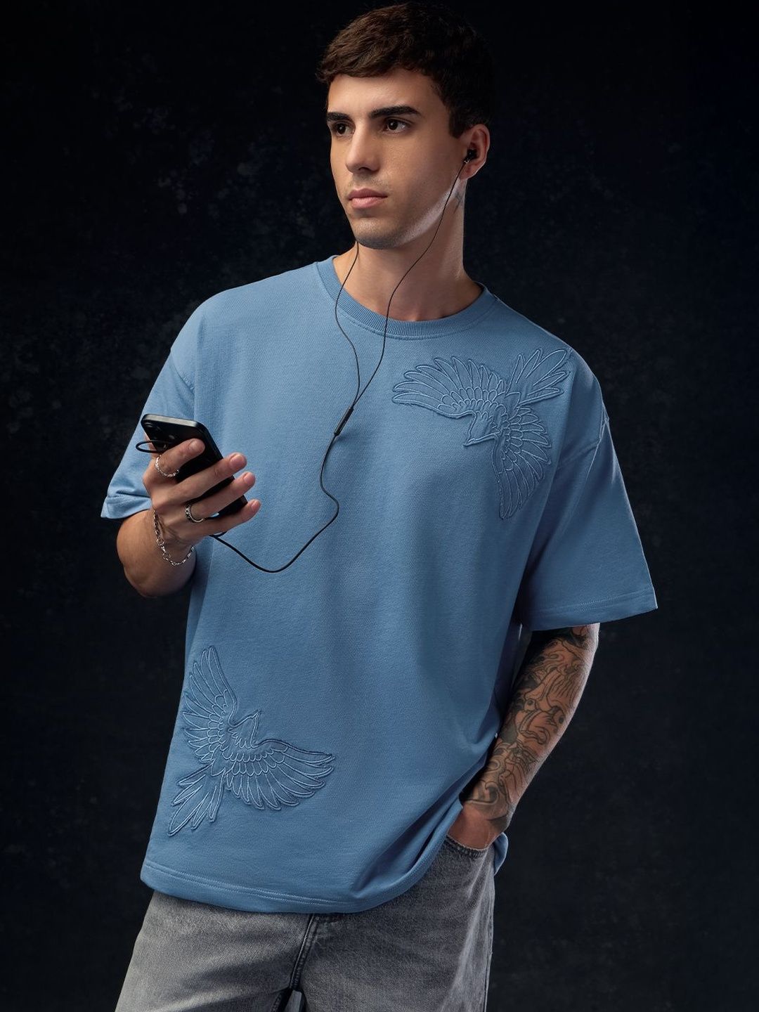 The Souled Store Men Printed Drop-Shoulder Sleeves T-shirt-picture-40